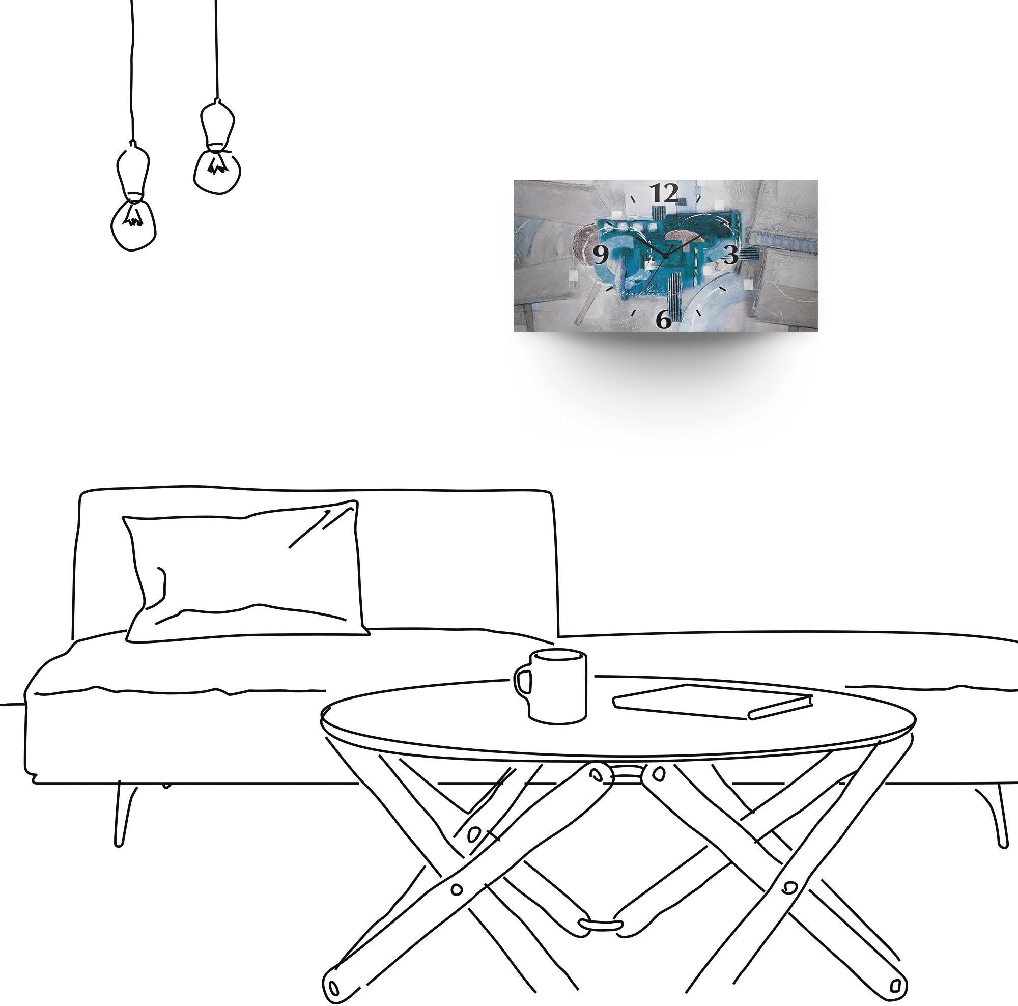 Artland Wandklok Abstracte blauwe rondjes 3d-look geschulpt, met kwarts- of radiografisch uurwerk, verschillende maten