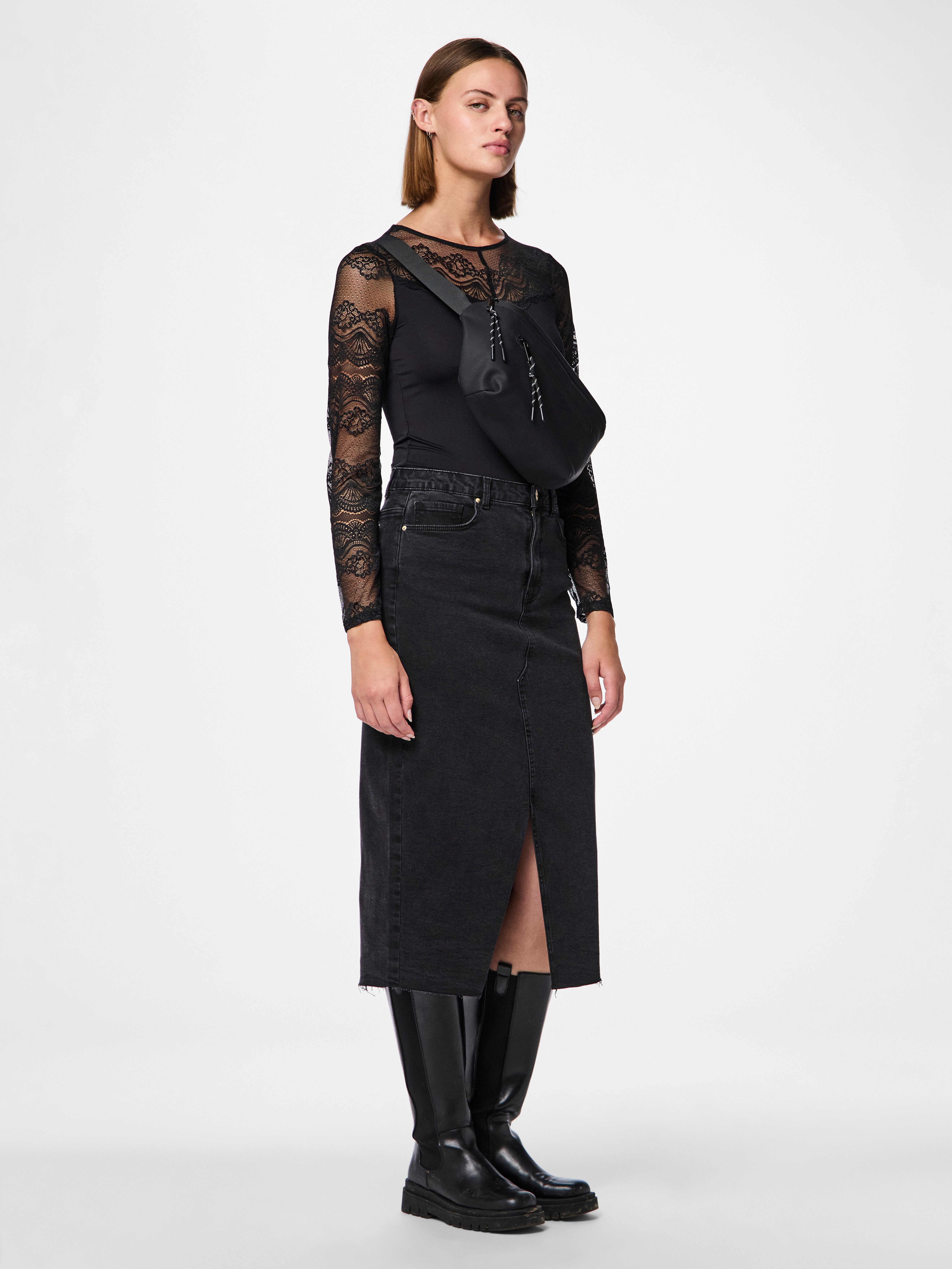 pieces Body met lange mouwen PCSINNA LS BODYSTOCKING NOOS