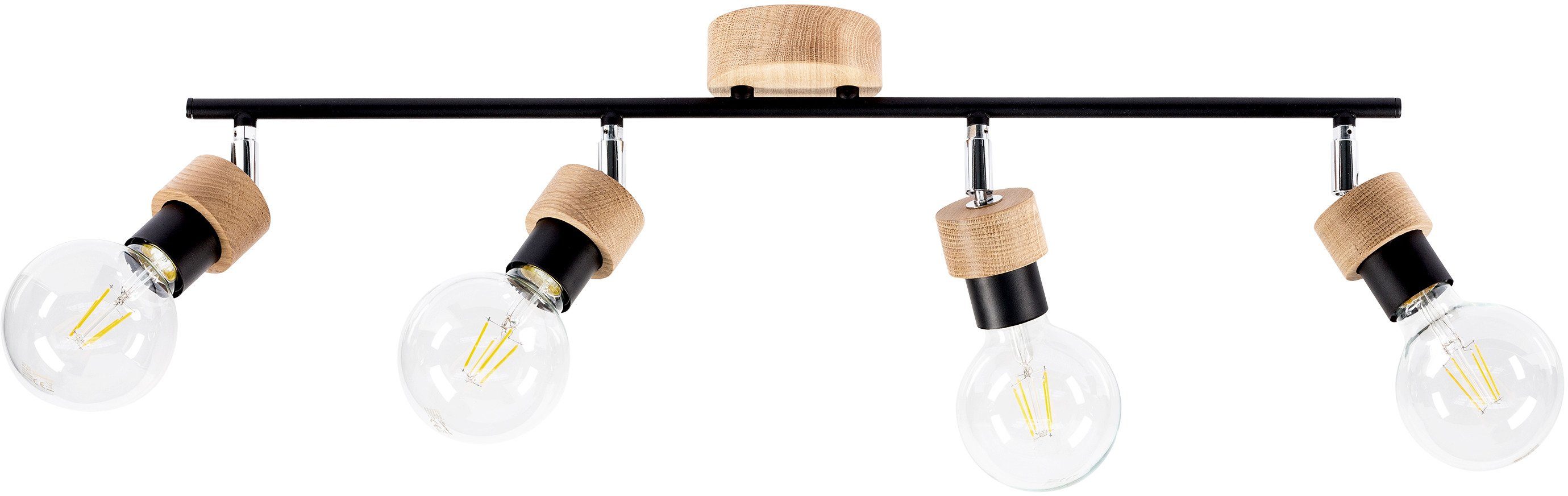 BRITOP LIGHTING Plafondlamp MARJOLAINE Beweegbare spots, van eikenhout, duurzaam met FSC-certificaat (1 stuk) plafondlampen bruin