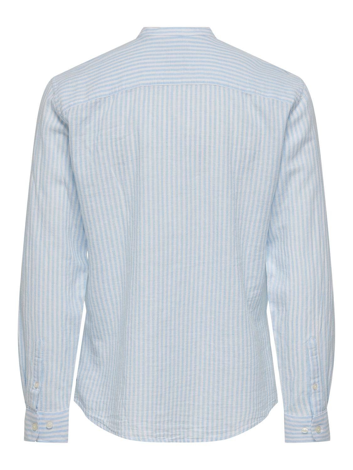 ONLY & SONS Overhemd met lange mouwen ONSCAIDEN LS MAO STRIPE LINEN SHIRT NOOS