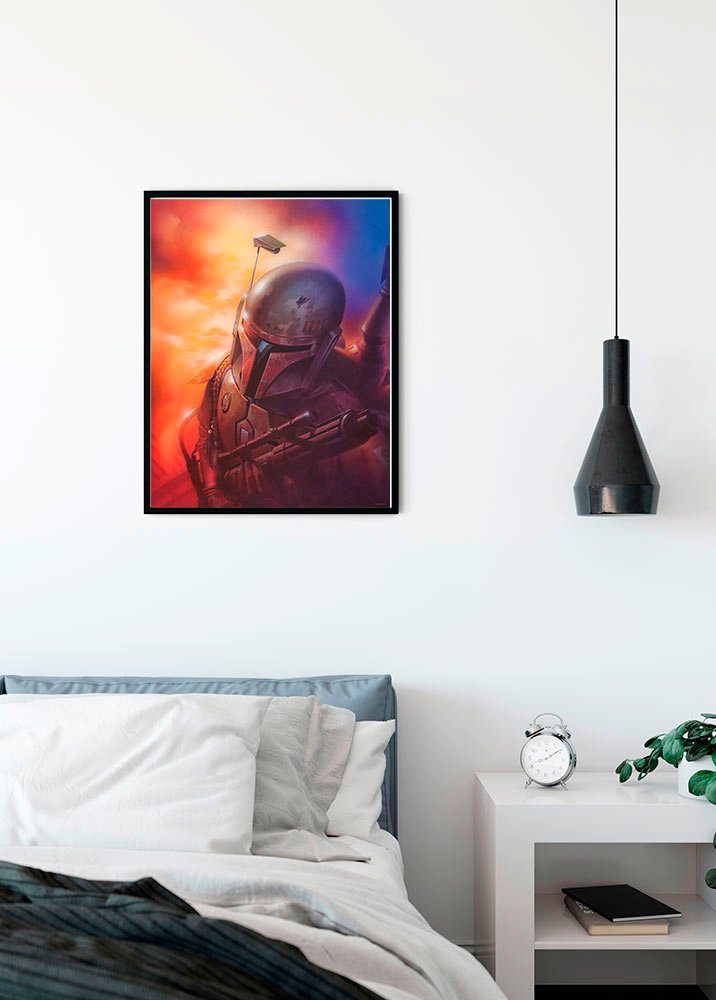 Komar Wanddecoratie Star Wars Classic Mandalorian Wanddecoratie voor de kinderkamer - zonder lijst (1 stuk)