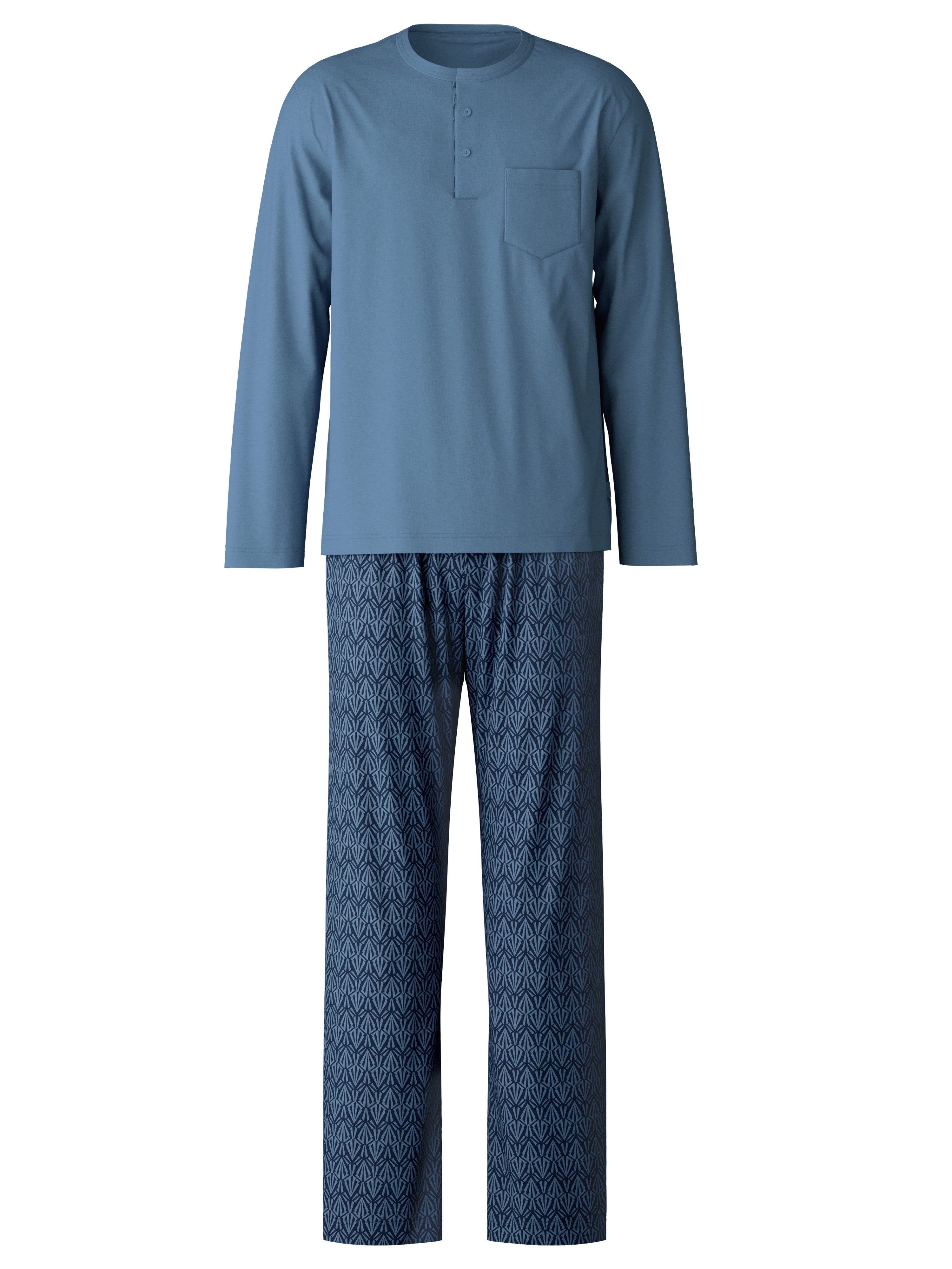 CALIDA Pyjama Relax Imprint 2 met opgestikte borstzak (2-delig)