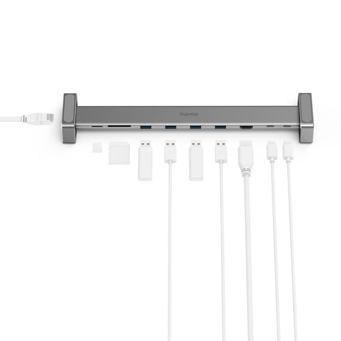 Hama Laptop-dockingstation 9in1 USB-C Docking Station voor 4x USB-A, USB-C, HDMI™, LAN