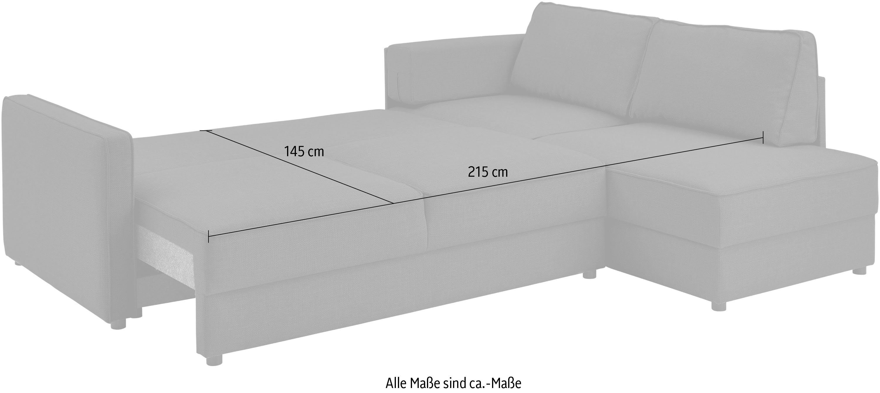 ATLANTIC home collection Slaapbank Chill Hoekbank met slaapfunctie en bedlade