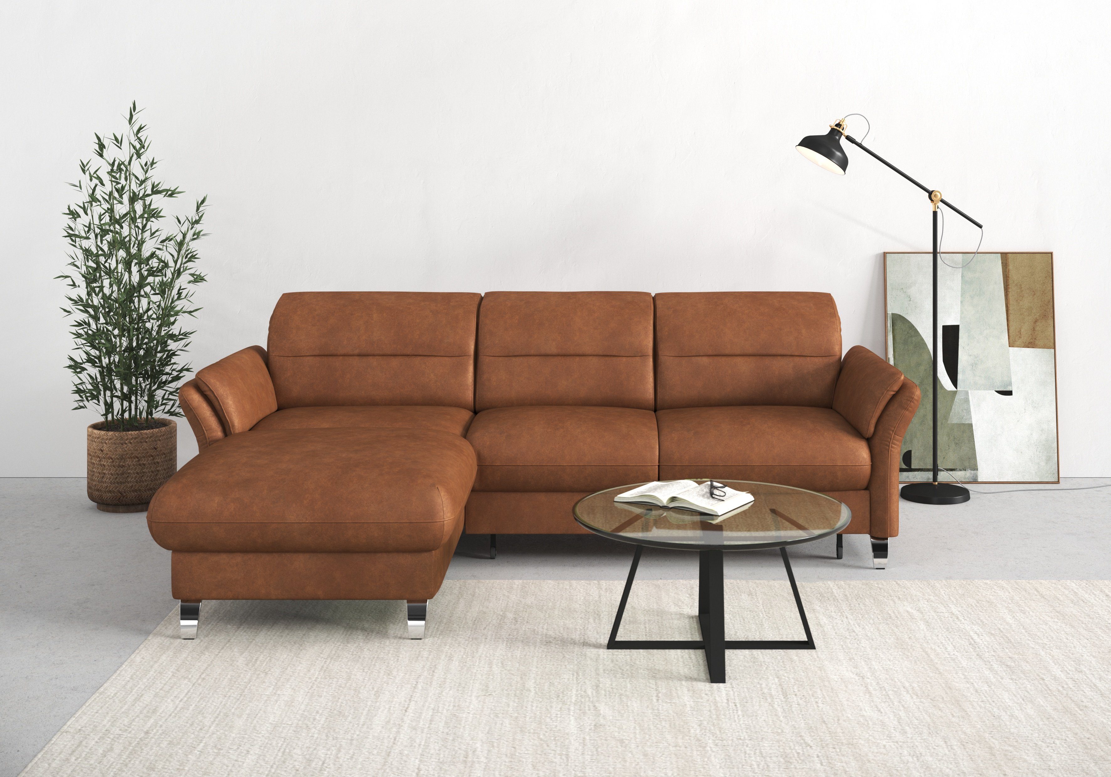 sit&more Hoekbank Grenoble L-vorm met bonnellvering optioneel met bedfunctie, bedlade, arm- en hoofdsteunverstelling
