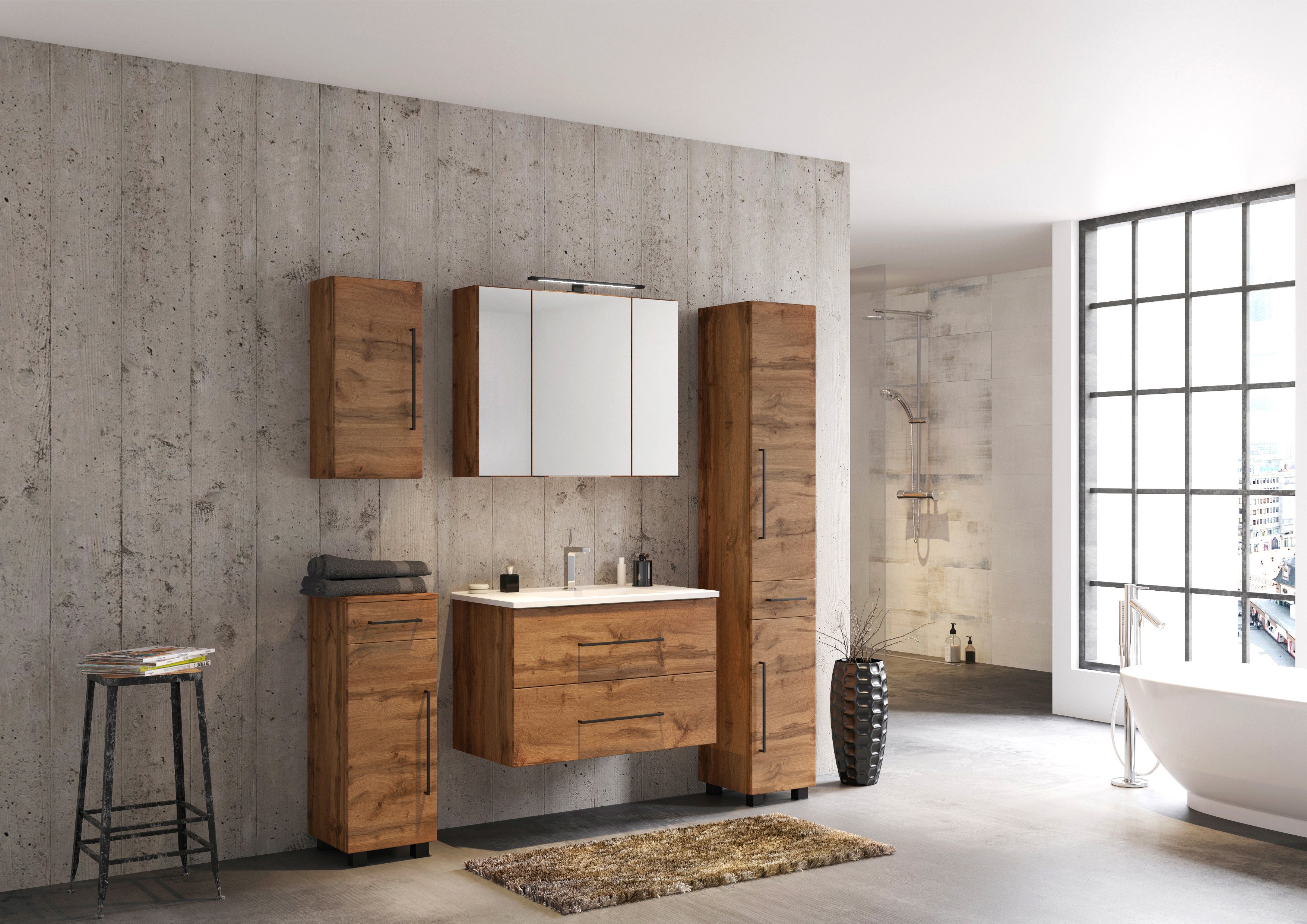 welltime Smalle kast Luena Breedte 30 cm, met metalen lade en soft-closefunctie