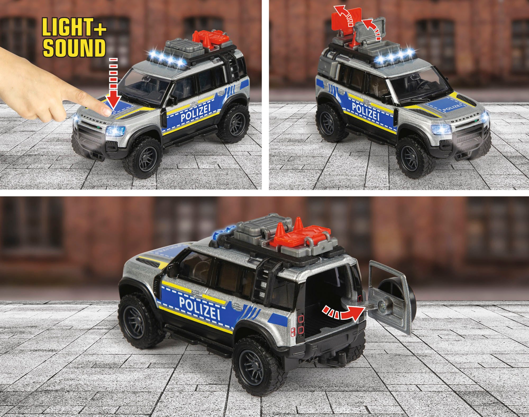 majORETTE Politie speelgoed Land Rover Police met licht en geluid