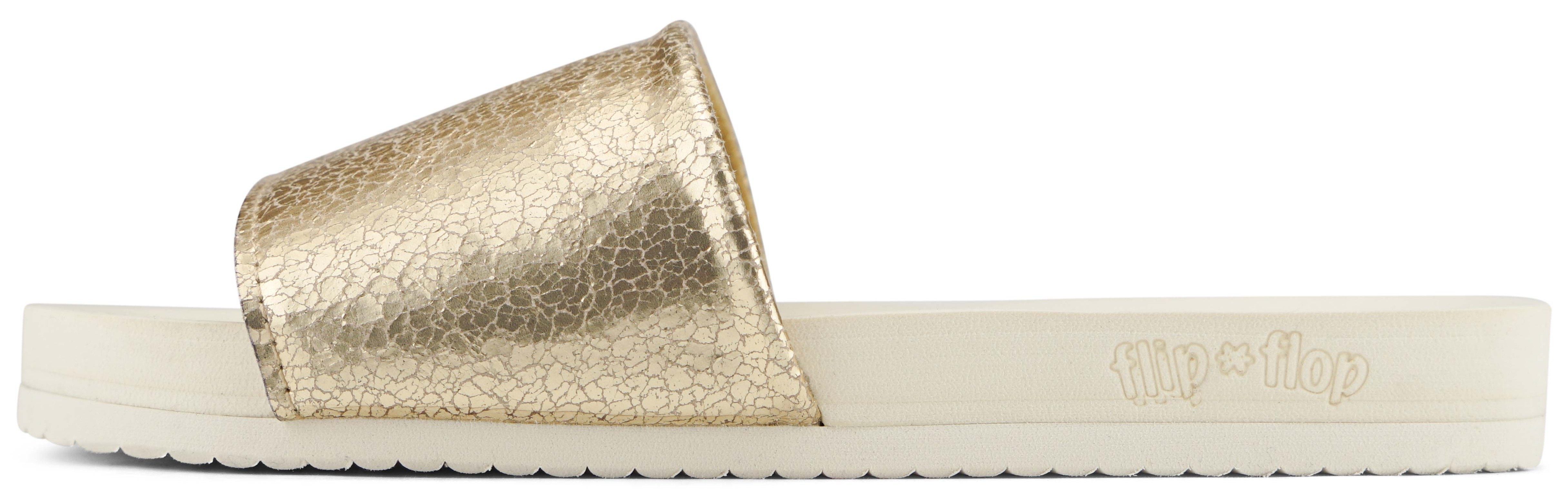 Flip Flop Slippers Pool metallic cracked zomerschoen, slippers, poolslides met metallic crush-effect