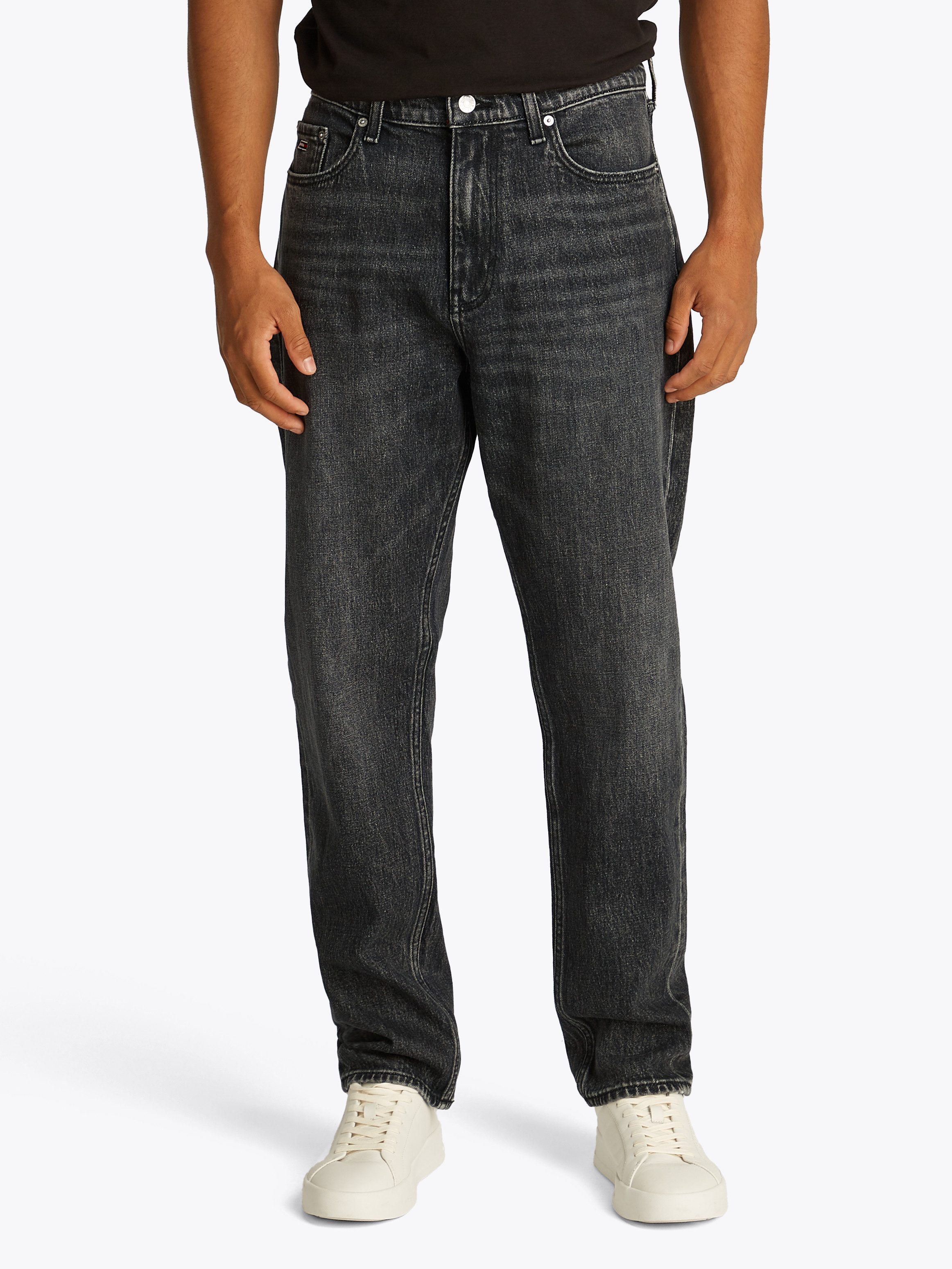 TOMMY JEANS Straight jeans Isaac Relaxed Tapered heren straight jeans maat 34 zwart