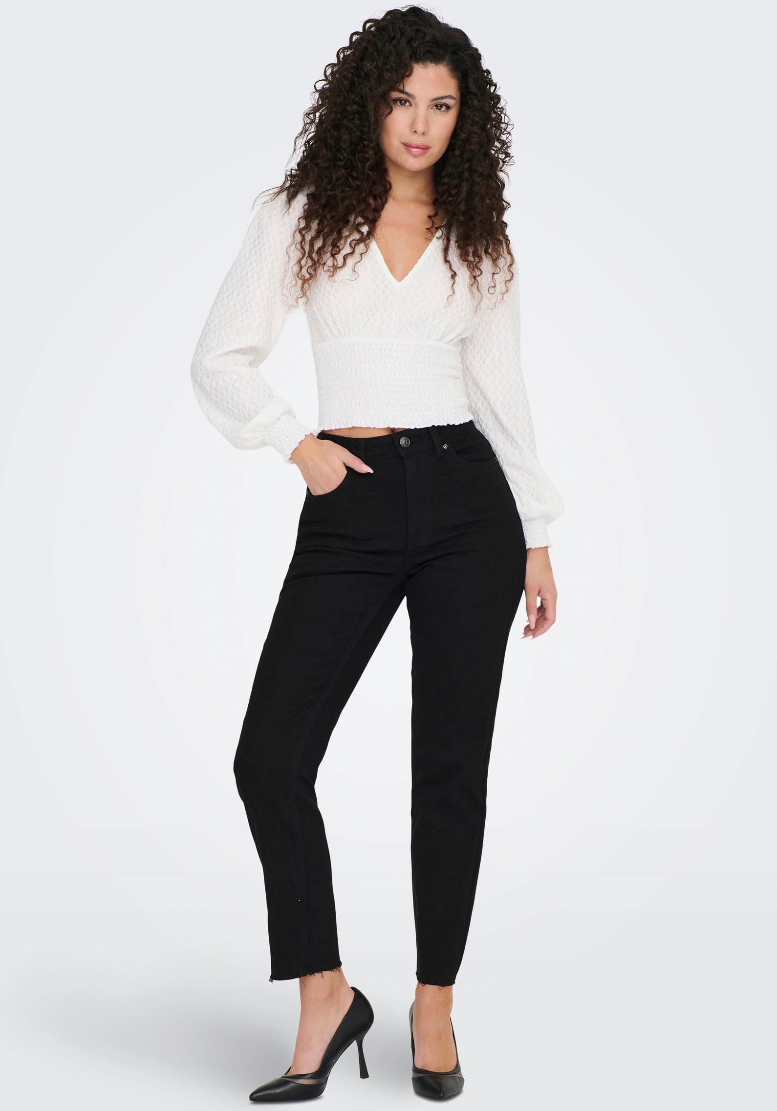 Only Straight jeans ONLEMILY HW STR CRP ANK RAW MAE034
