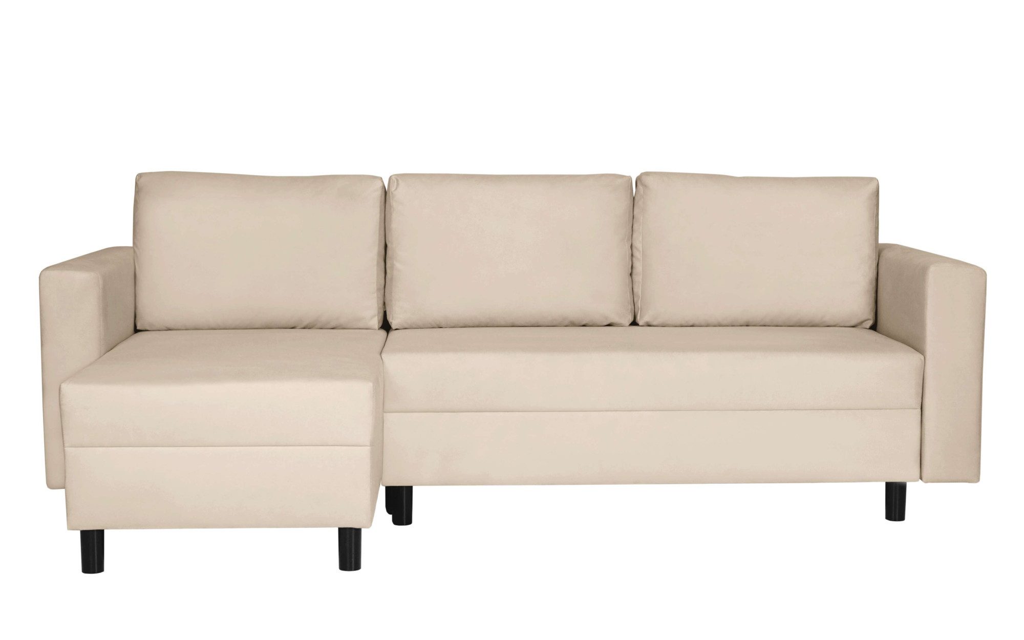 INOSIGN Hoekbank GLENOE slaapbank met bedlade, ottomane aan beide zijden te monteren L-vorm, afmetingen B/D/H: 230/135/84,5 cm, velvet & zachte structuur