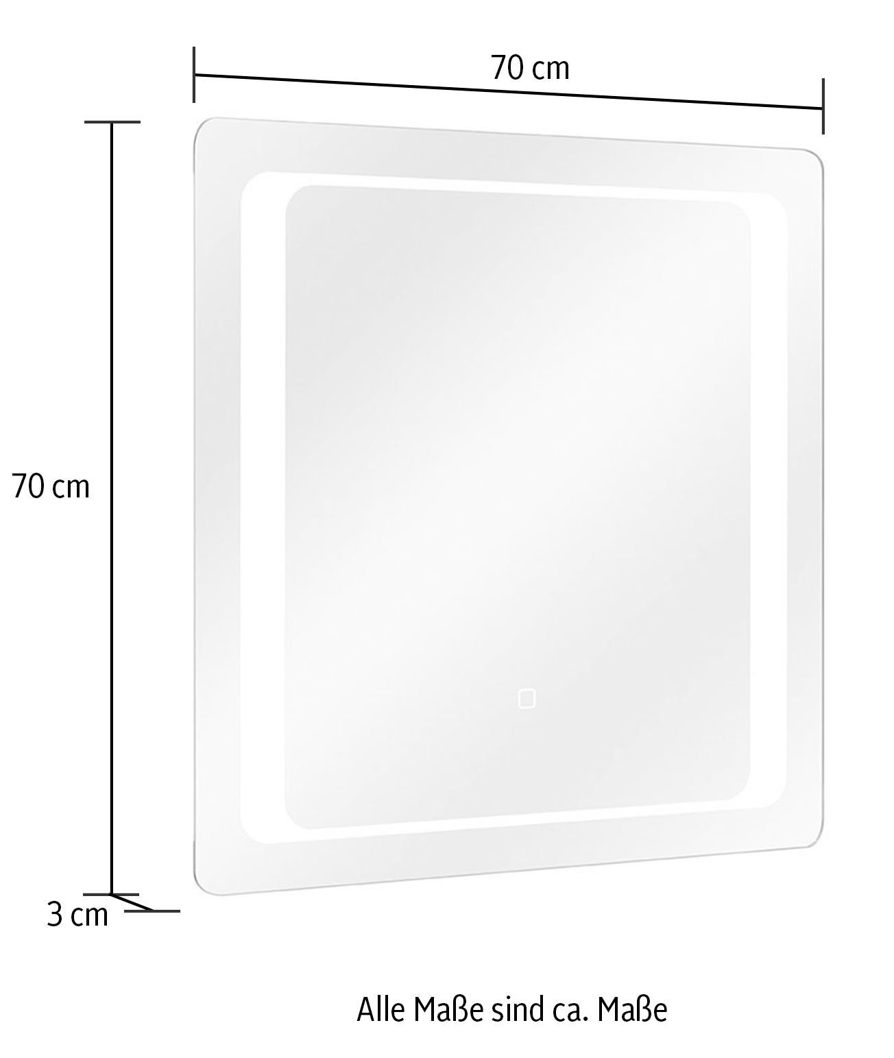 Saphir Badkamerserie Quickset 2-delig, wastafelonderkast met led-spiegel Wastafel 70 cm breed, zonder wastafel, 1 lade, badset (2-delig)