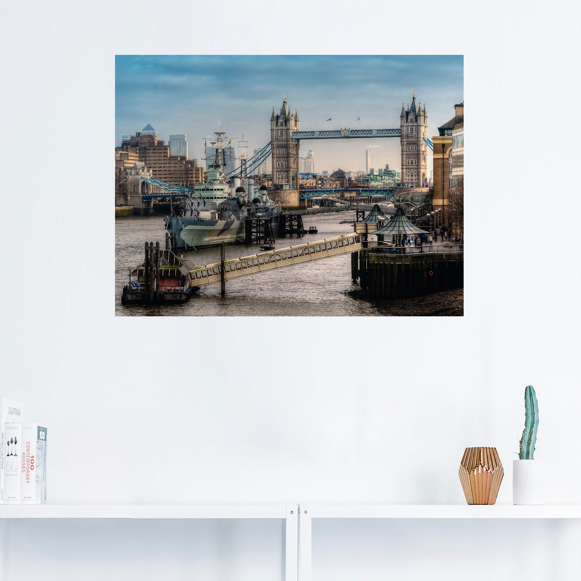 Artland Artprint Londen - Tower Bridge als artprint op linnen, muursticker of poster in verschillende maten