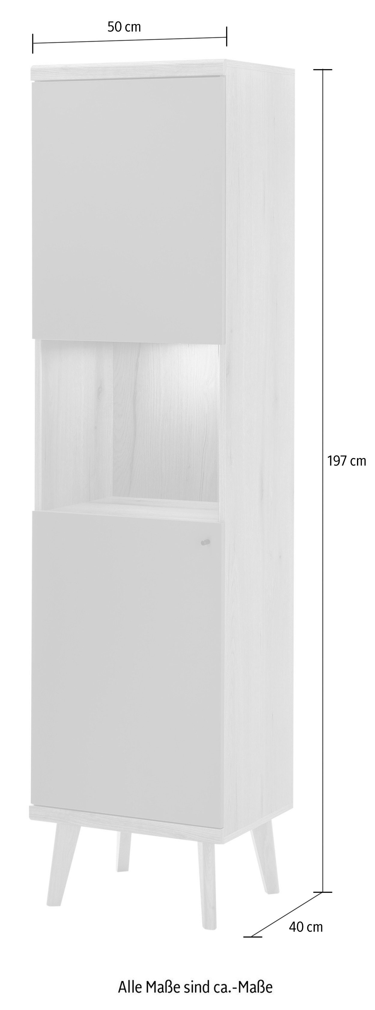 INOSIGN Vitrinekast MAVAS in moderne trendkleur, handgrepen van metaal (zwart), hoogte 197 cm