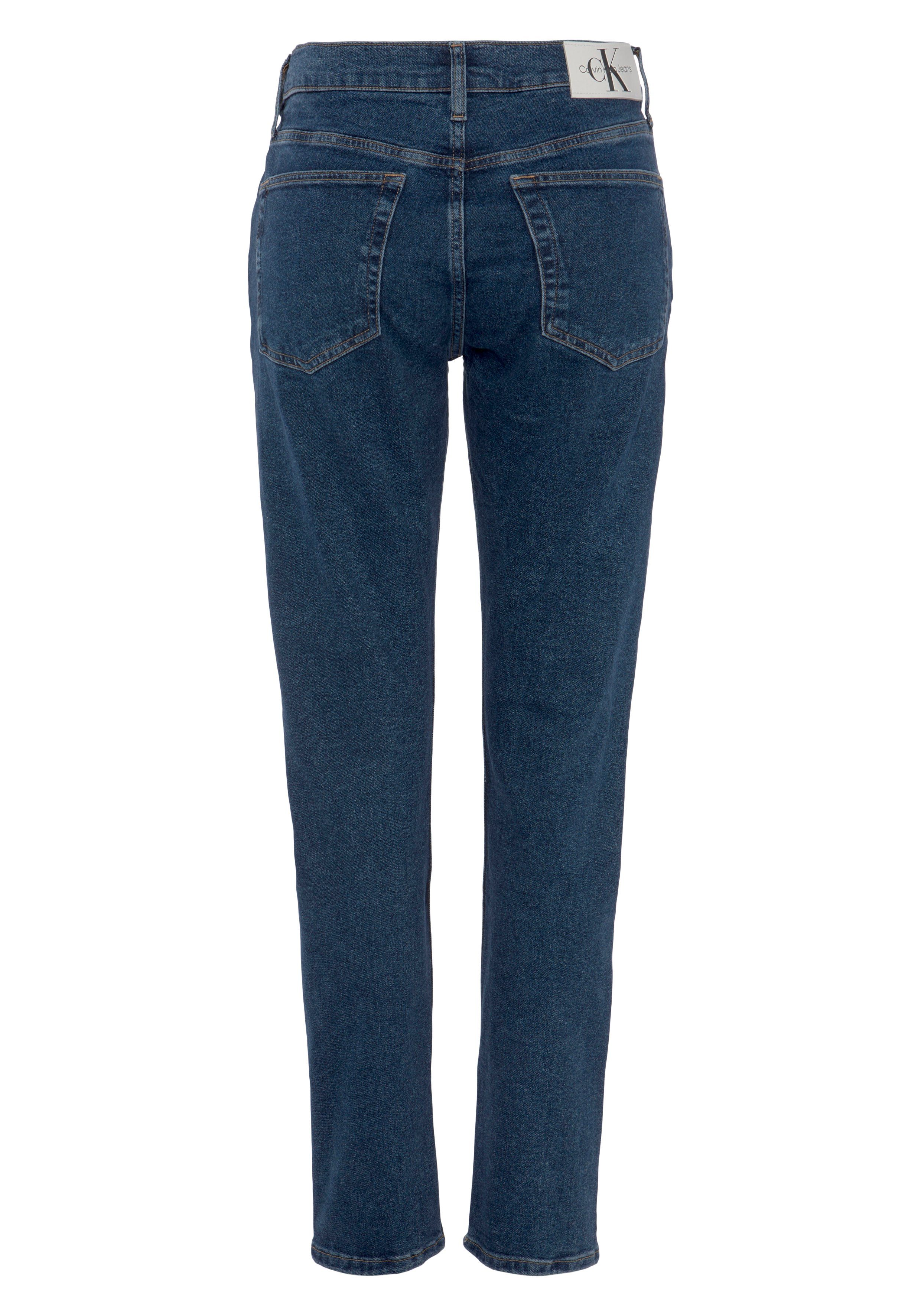 Calvin Klein Tapered jeans SLIM TAPER met leren badge