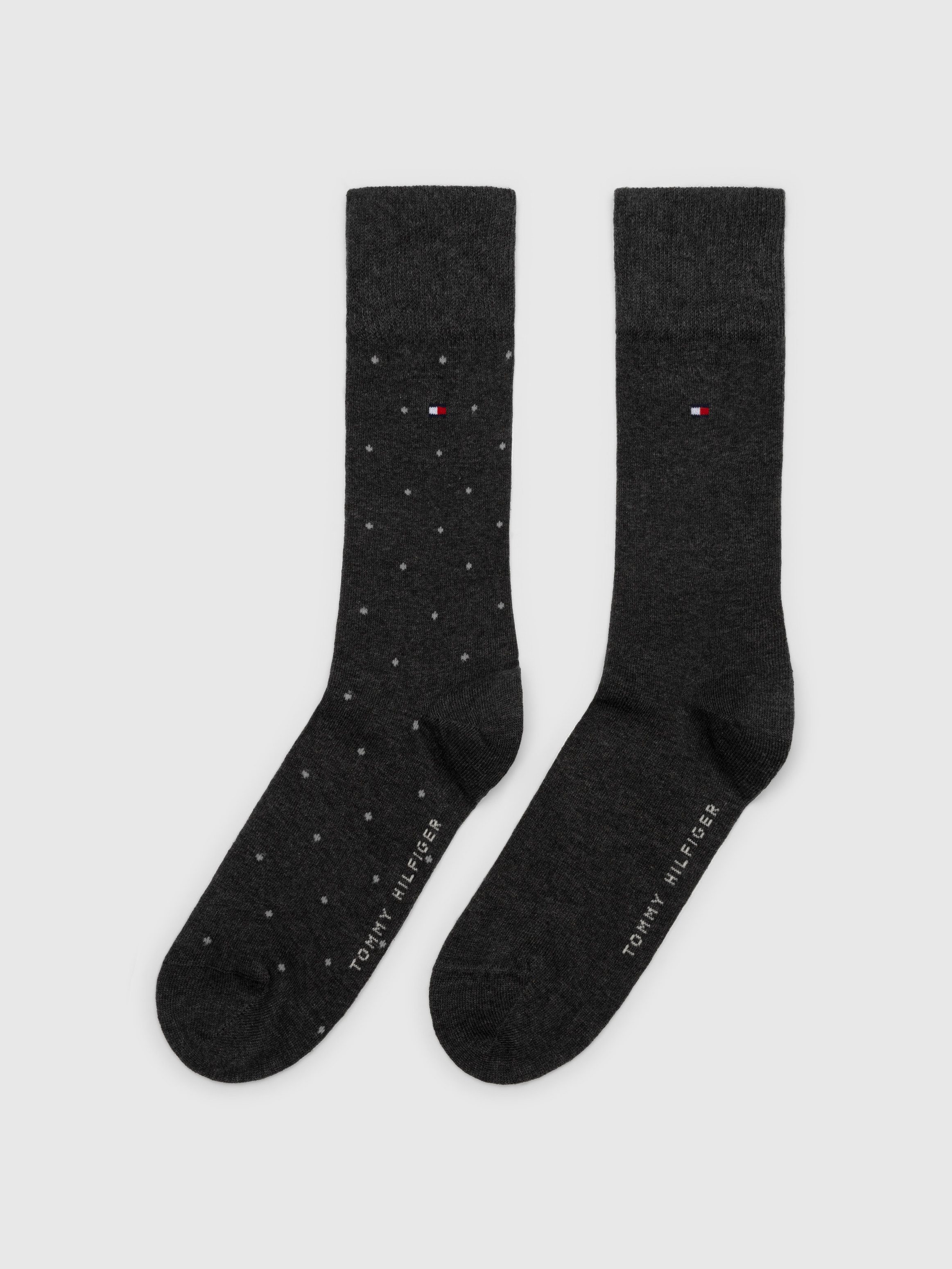 Tommy Hilfiger Sokken TH MEN SOCK 2P DOT met klassieke merkdruk (2 paar, 2 paar) heren sokken maat 39-42 grijs