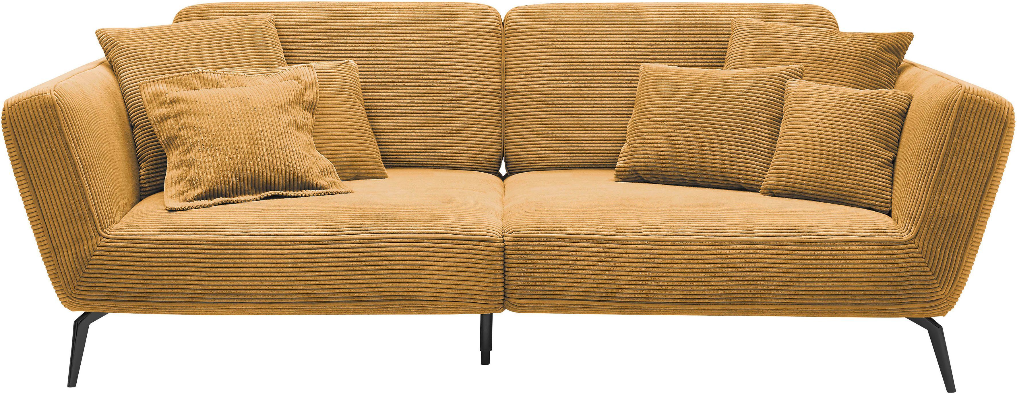 set one by Musterring Megabank SO 4500 Mega-sofa, mega comfortabel, hoogwaardig afgewerkt Voeten zwart mat, optioneel met hoofdsteun, breedte 260cm, in cord