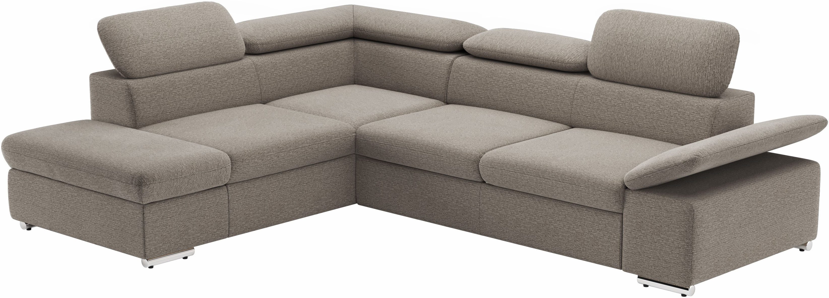 sit&more Hoekbank Valentine, L-vorm, bank met verstelbare arm- en hoofdsteun