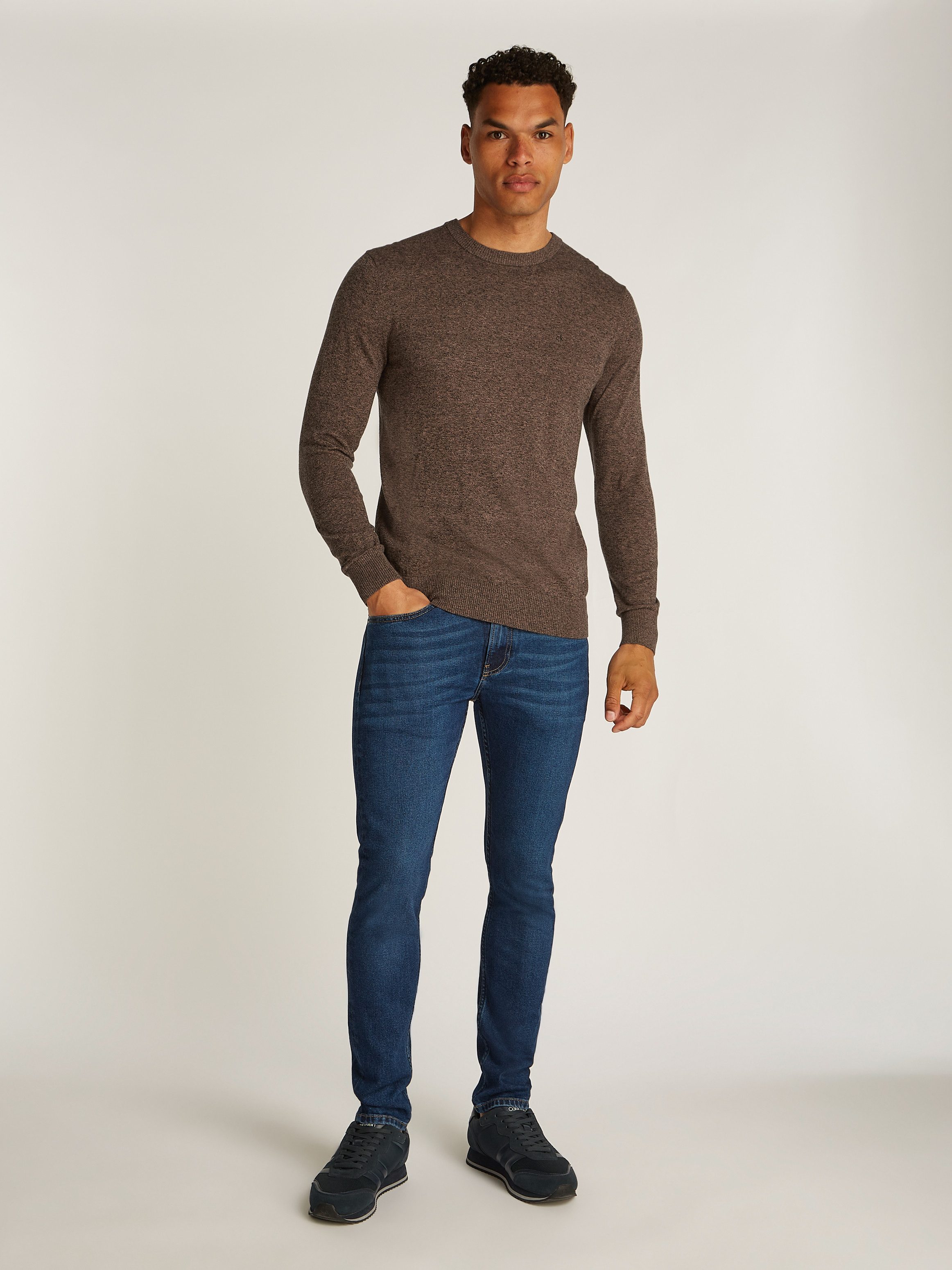 Calvin Klein Trui met ronde hals MOULINE CN SWEATER