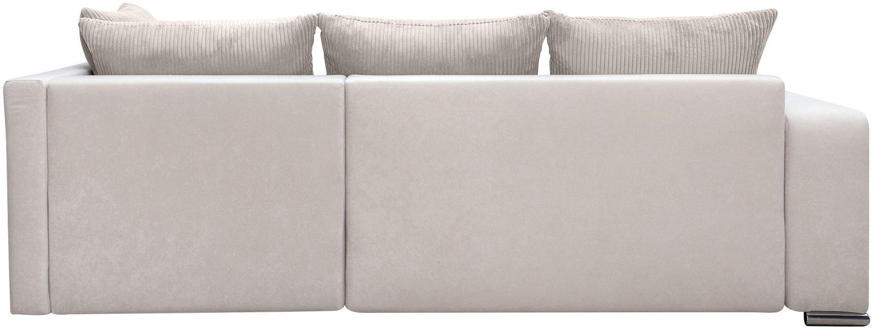 COLLECTION AB Hoekbank L-model Regalarmleuning met LED RGB verlichting, bedfunctie en bedbox