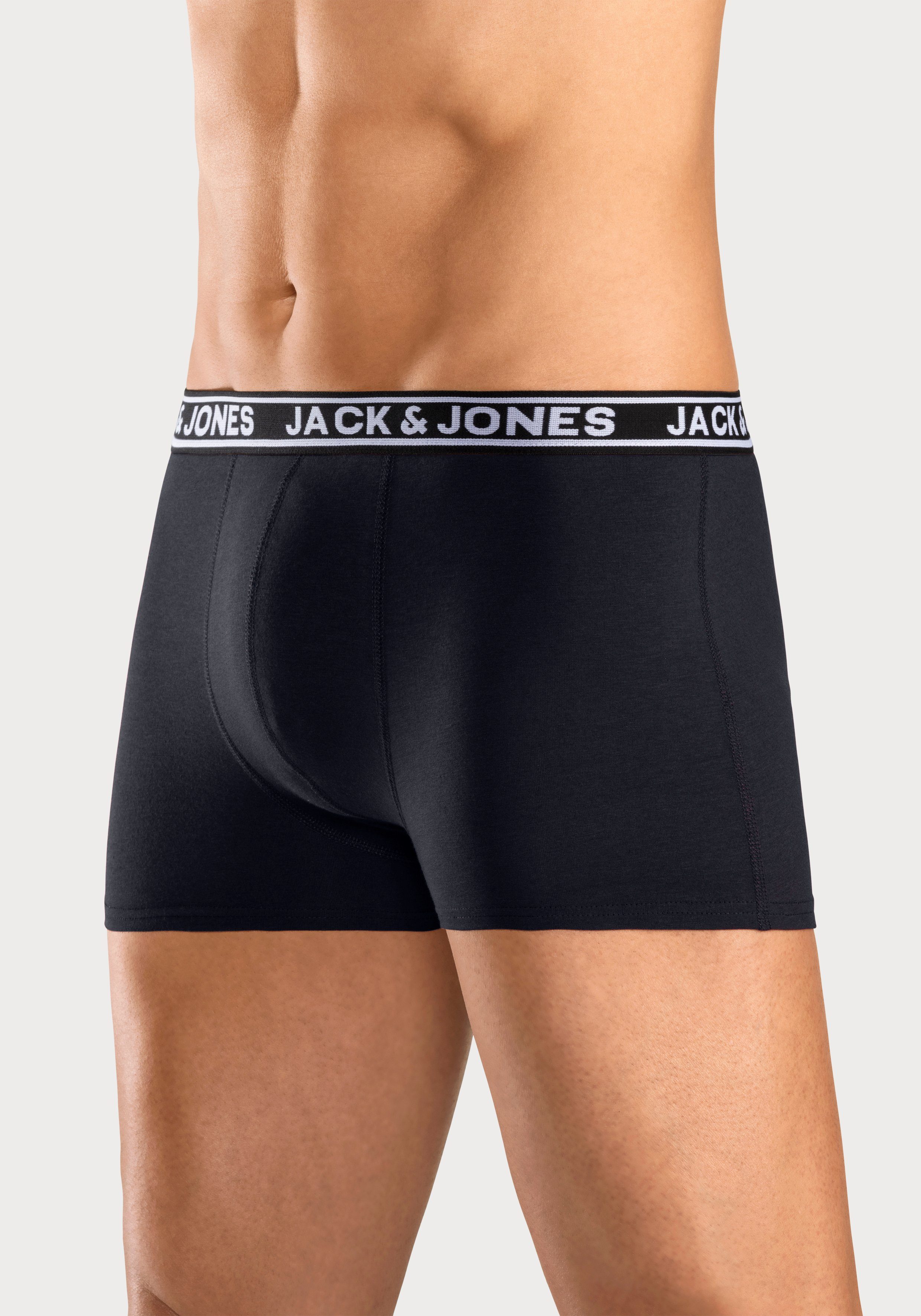 Jack & Jones Trunk JACCRISP in 6-pack met logoband en stretchcomfort effen met kleuraccent, modieus, nauwsluitend, katoenmix (set, 6 stuks)