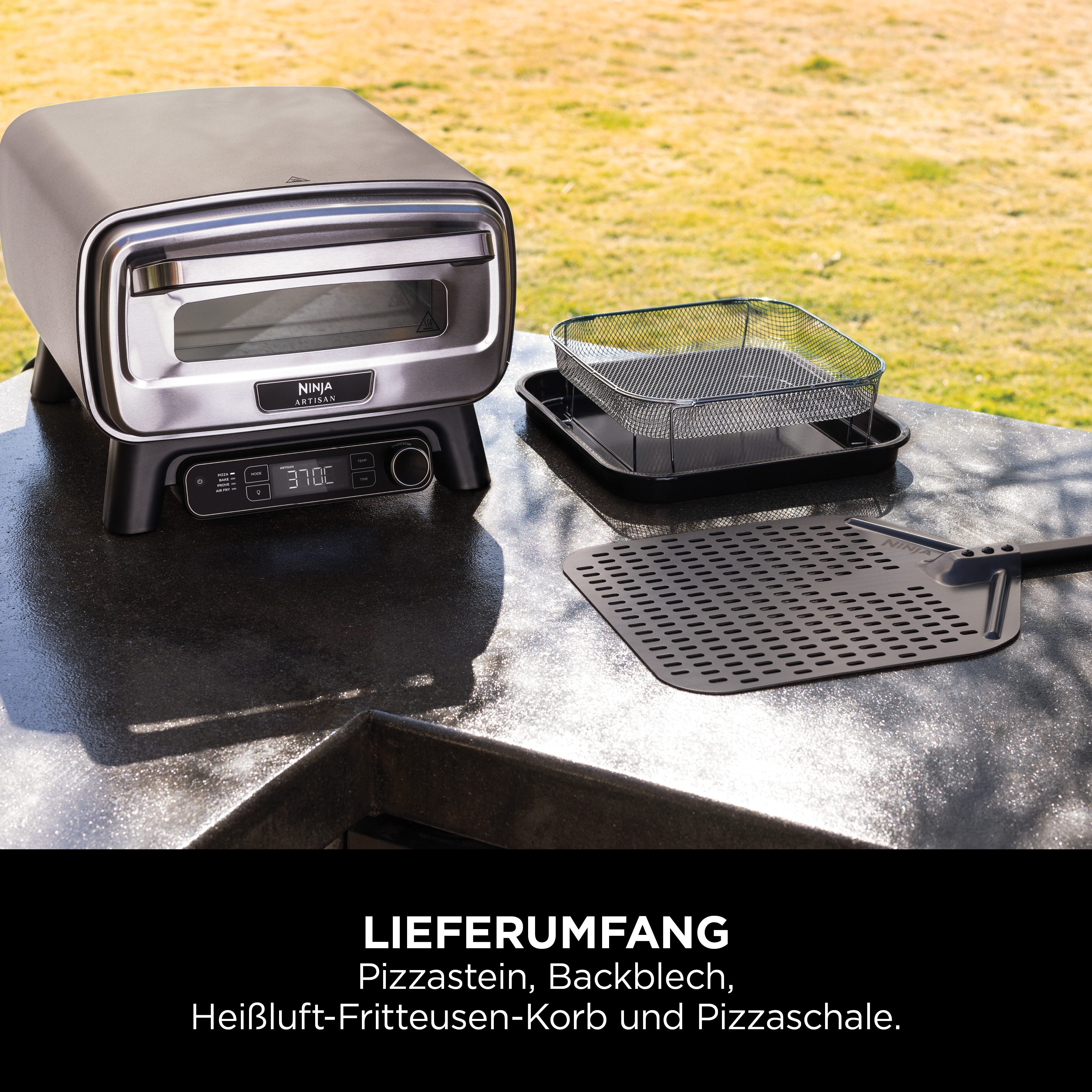 NINJA Pizza-oven Artisan Outdoor-Elektro-Pizzaofen/Heißluftfritteuse MO201EU