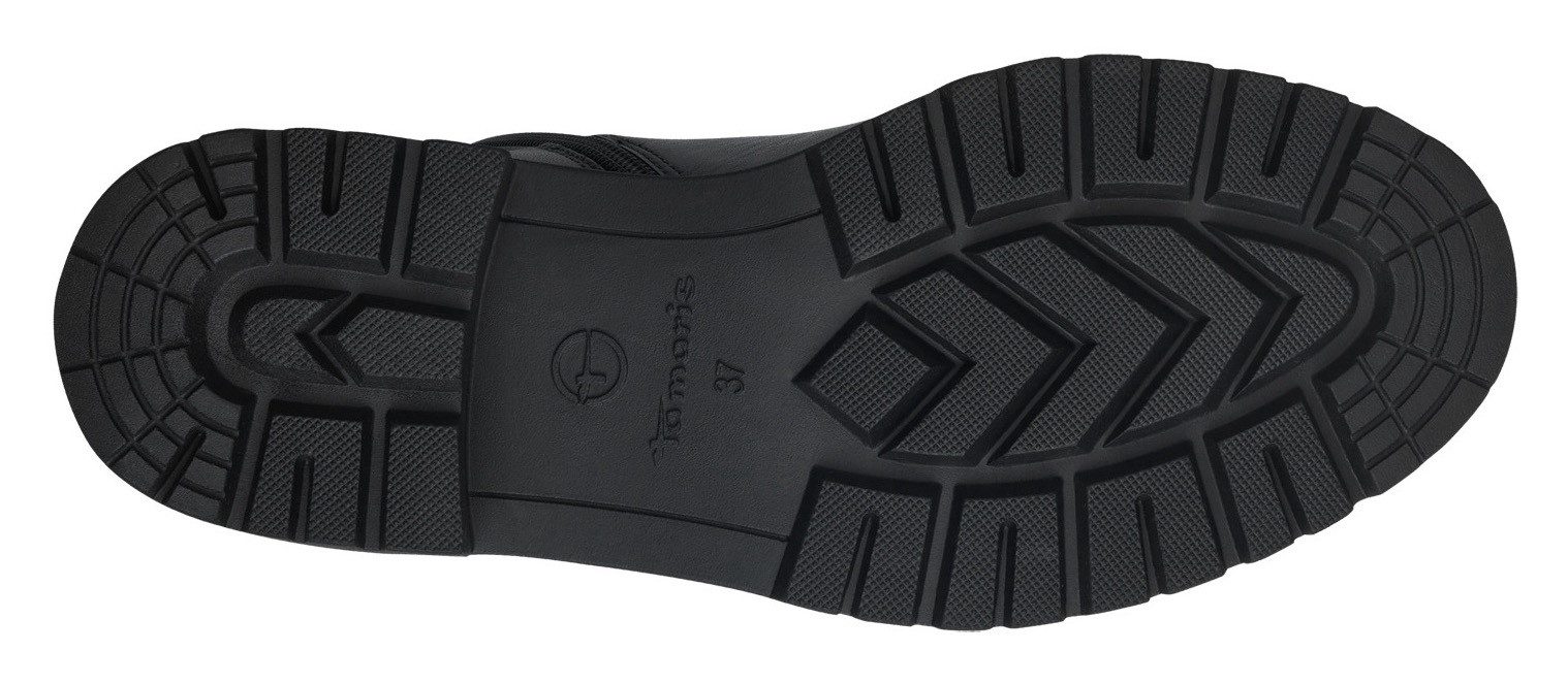 Tamaris Chelsea-boots blokhak, combat boots, enkellaars met stretch-inzet