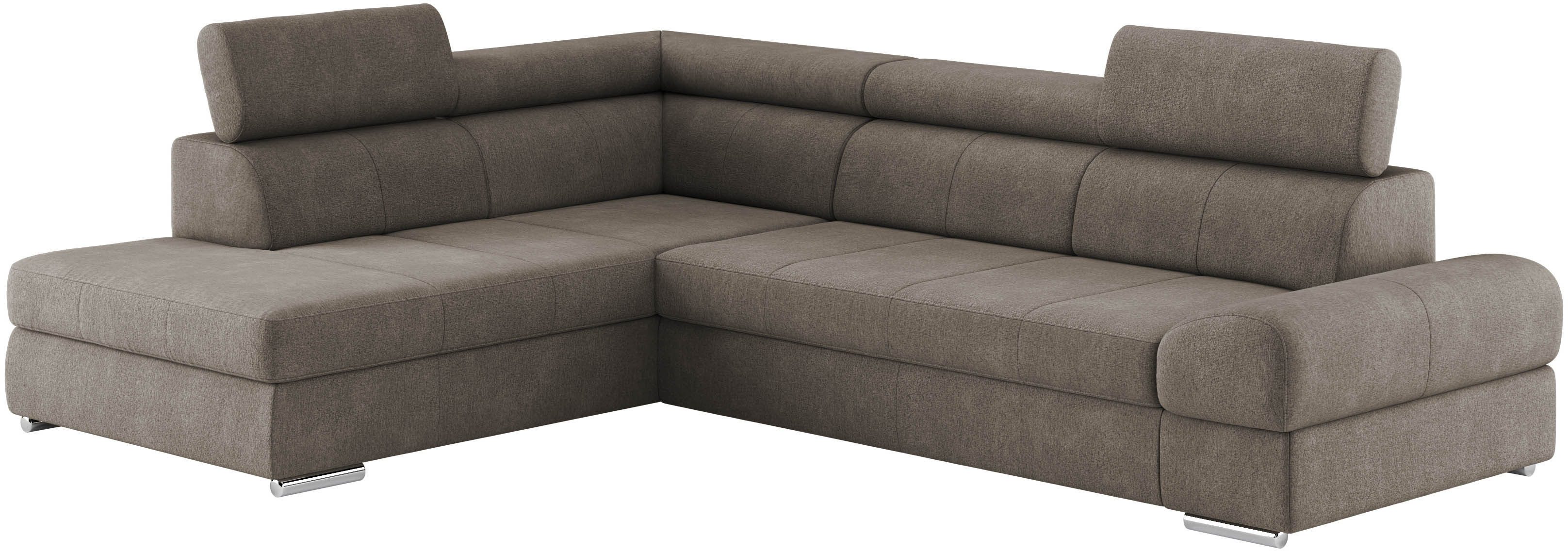 sit&more Hoekbank Broadway L-vorm met verstelbare hoofdsteunen, naar keuze met slaapfunctie