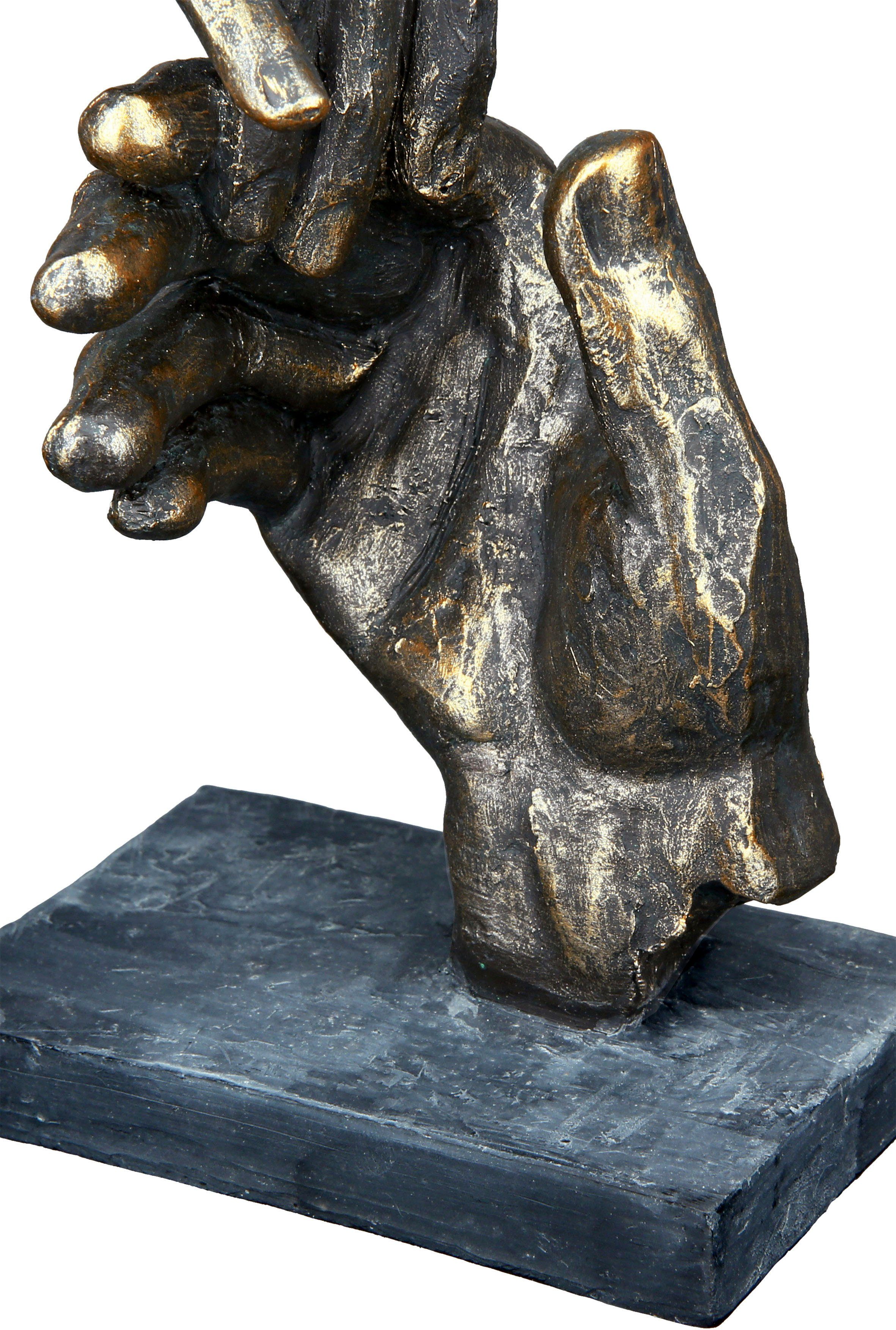 Casablanca by Gilde Decoratief figuur Sculptuur two hands, bronskleur (1 stuk)