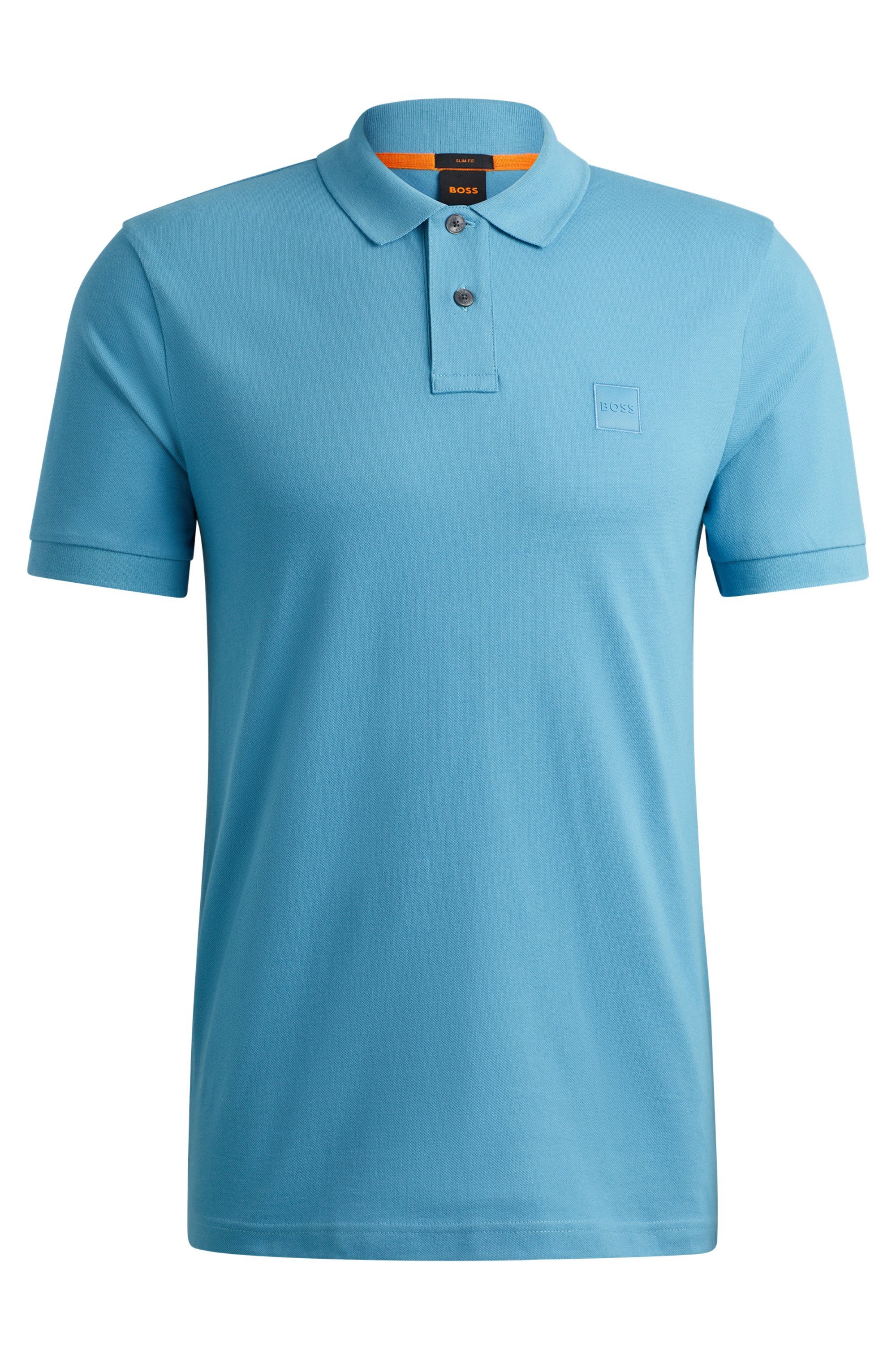 Boss Orange Slim fit poloshirt met labelpatch model 'Passenger'