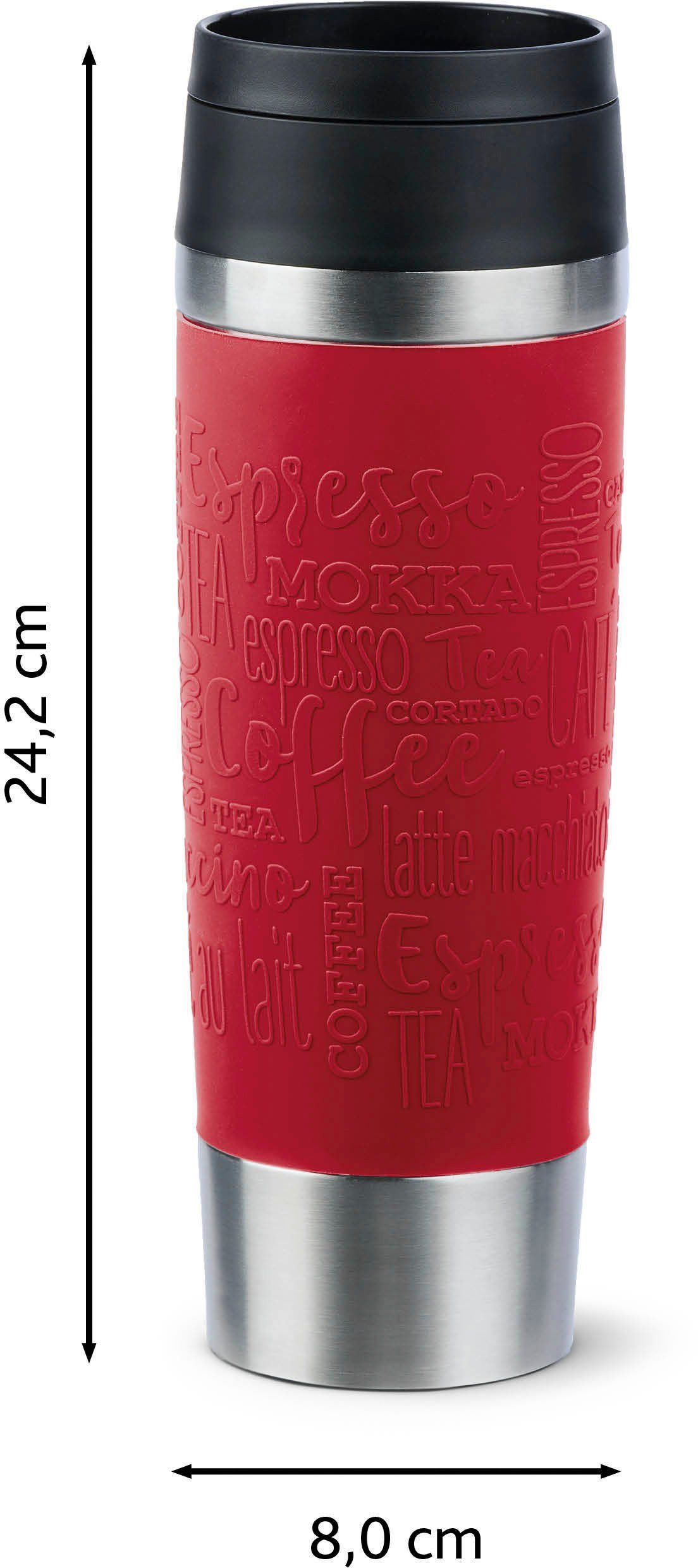 Emsa Thermosbeker Travel Mug Classic, met 360° drinkopening 4u heet, 8u koud - 360 ml / 6u heet, 12u koud - 500 ml, 100% dicht