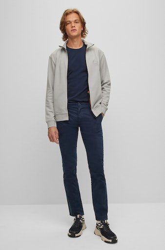 Boss Orange Geweven broek SLIM met opgestikt logo