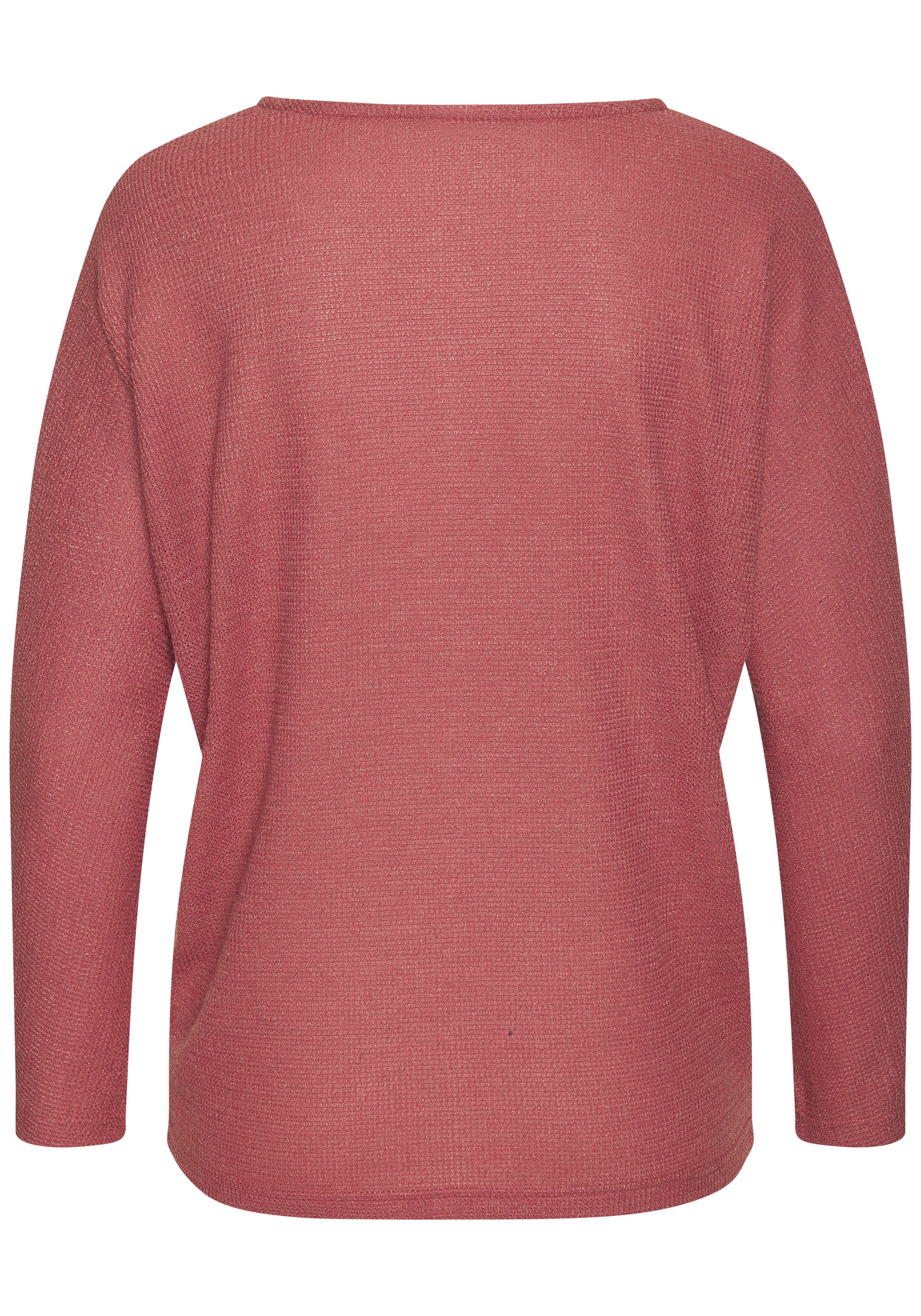 Vivance Shirt met lange mouwen Van pluizig breiwerk gemaakt van kreukvrij materiaal