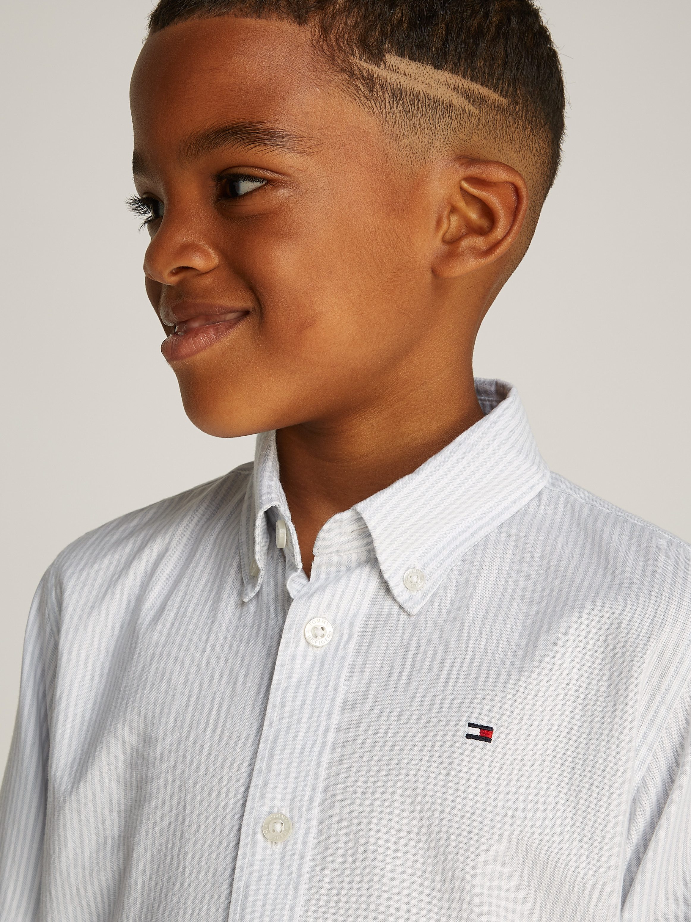 Tommy Hilfiger Overhemd met lange mouwen FLEX ITHACA SHIRT LS met streepjespatroon, logo-borduursel