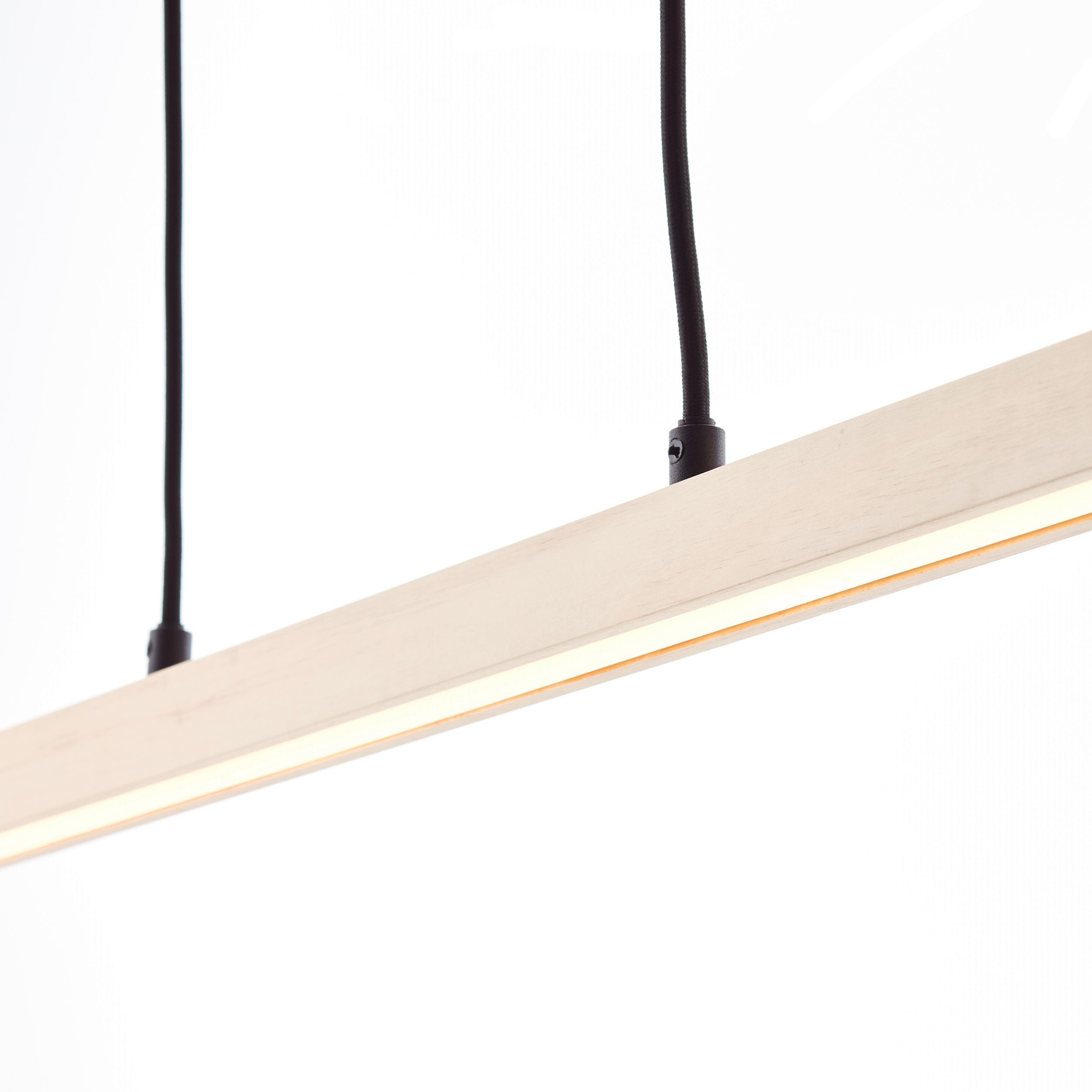 Brilliant Leuchten Led-hanglamp Arion van hout, 150 cm hoogte, 103 cm breedte, 2400 lumen, 3000 k (1 stuk)