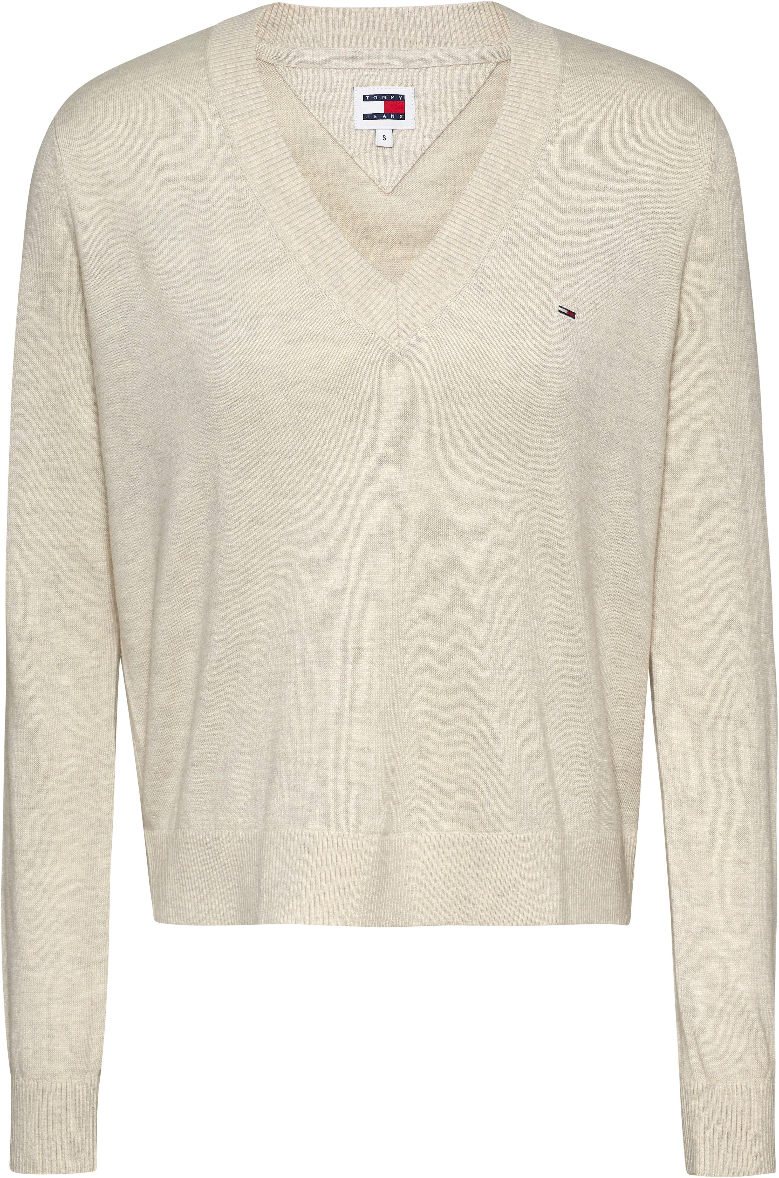 TOMMY JEANS Gebreide trui TJW ESSENTIAL VNECK SWEATER EXT