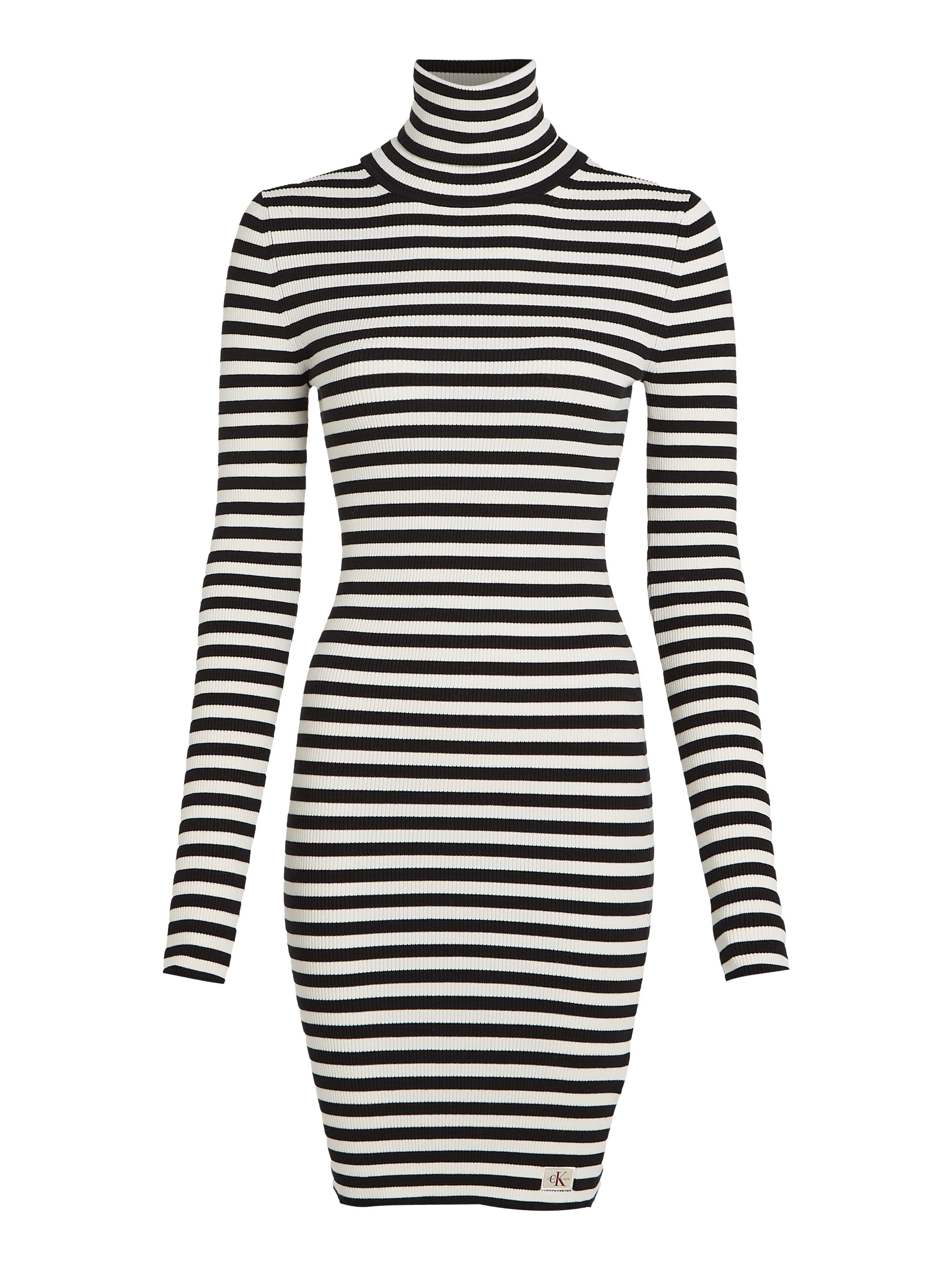 Calvin Klein Sweatjurk WOVEN LABEL TIGHT SWEATER DRESS
