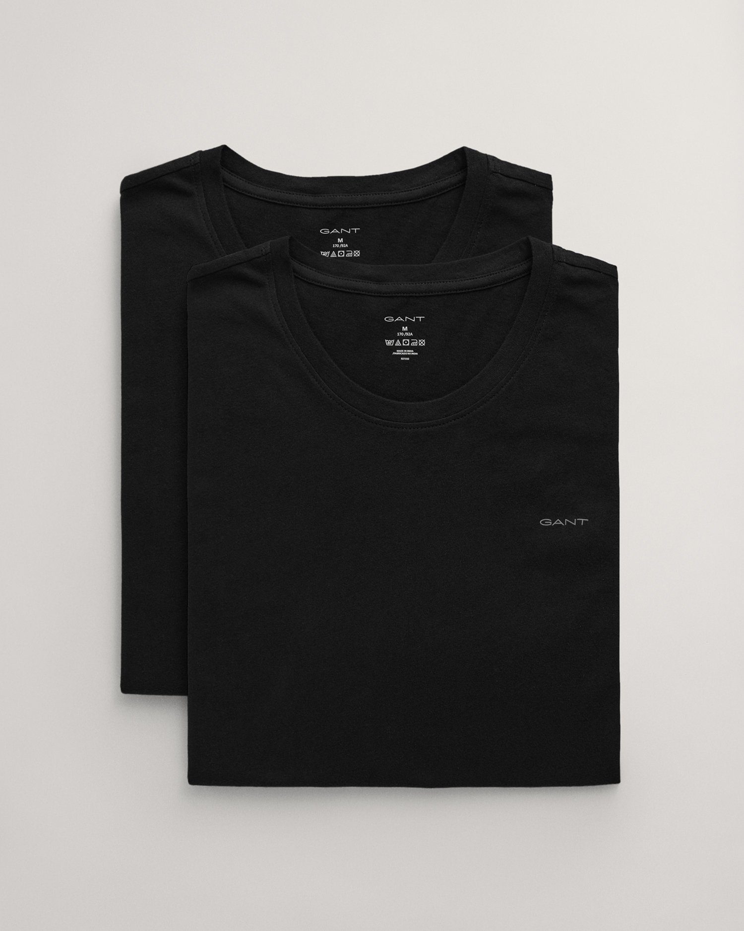 Gant T-shirt C-NECK T-SHIRT 2-PACK van bijzonder zacht materiaal (2-delig) heren t-shirts maat M zwart