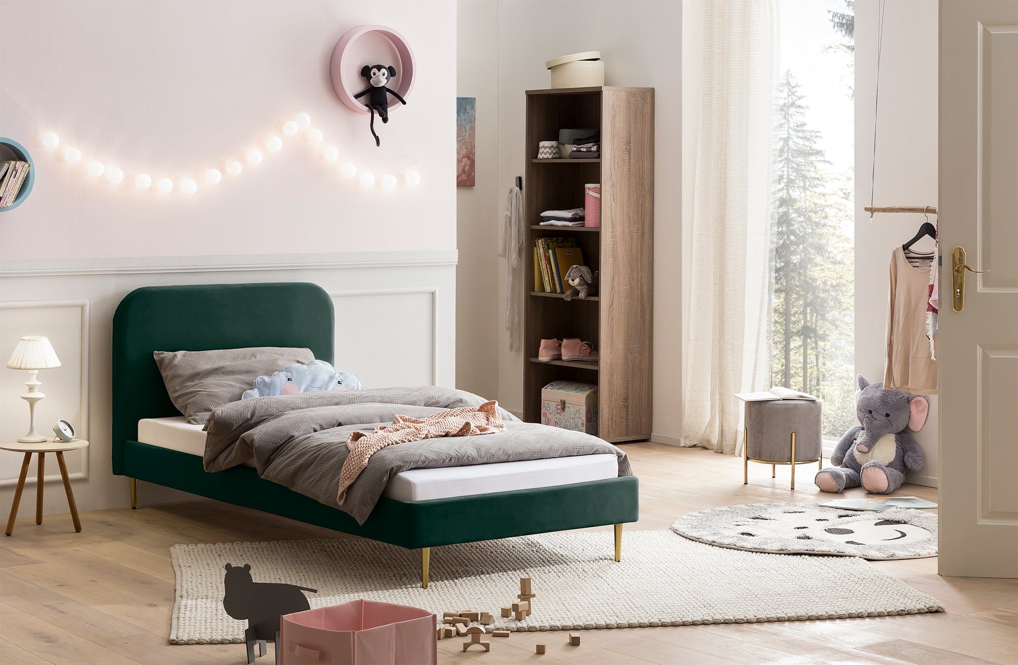 SalesFever Gestoffeerd bed Poten chroom goudkleur