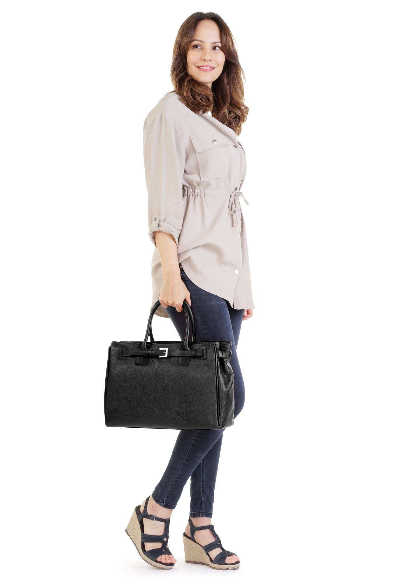 Cluty Tas echt leer, made in italy