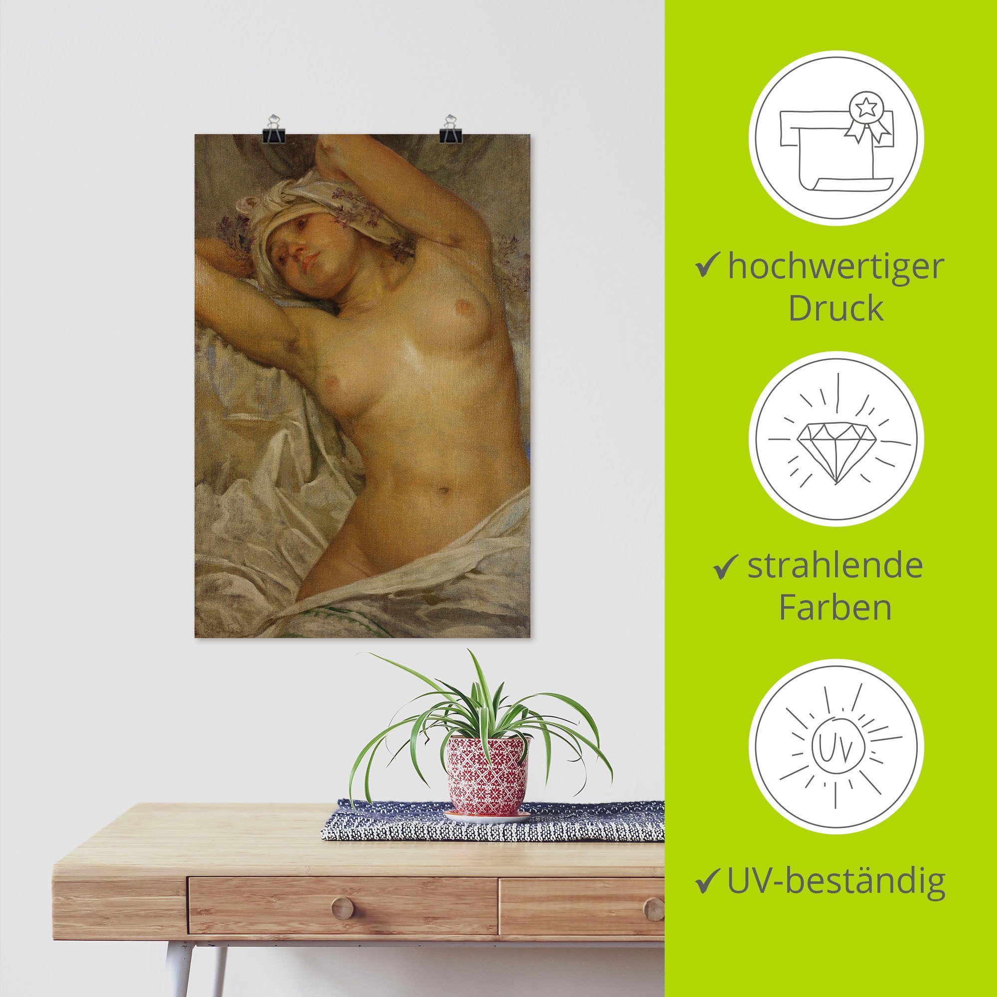 Artland Artprint Naakt meisje. 1922. als artprint op linnen, poster, muursticker in verschillende maten