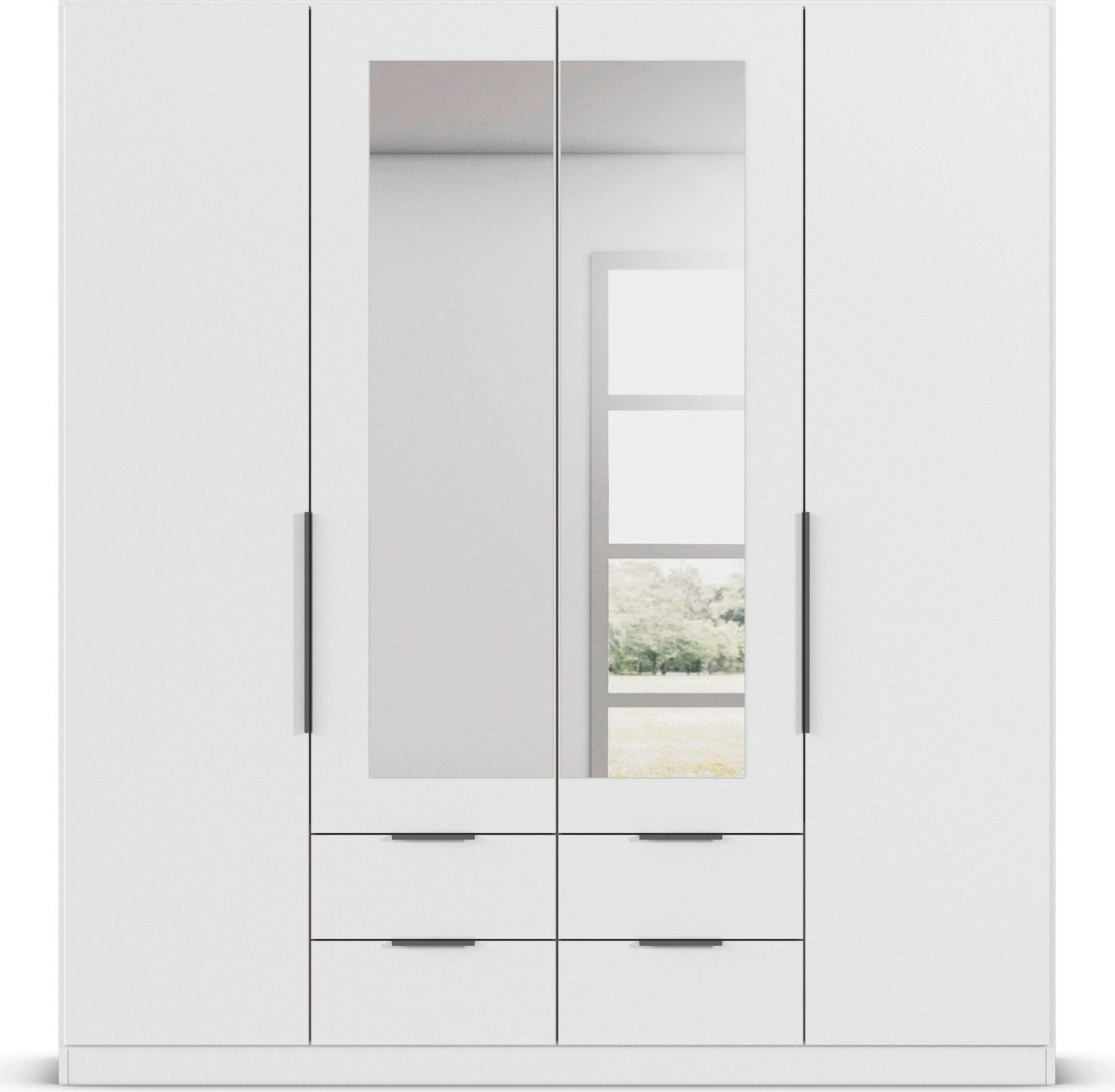 rauch Draaideurkast Kledingkast garderobe KREFELD optioneel met spiegel met 3 greepvarianten, incl. praktische lades made in germany