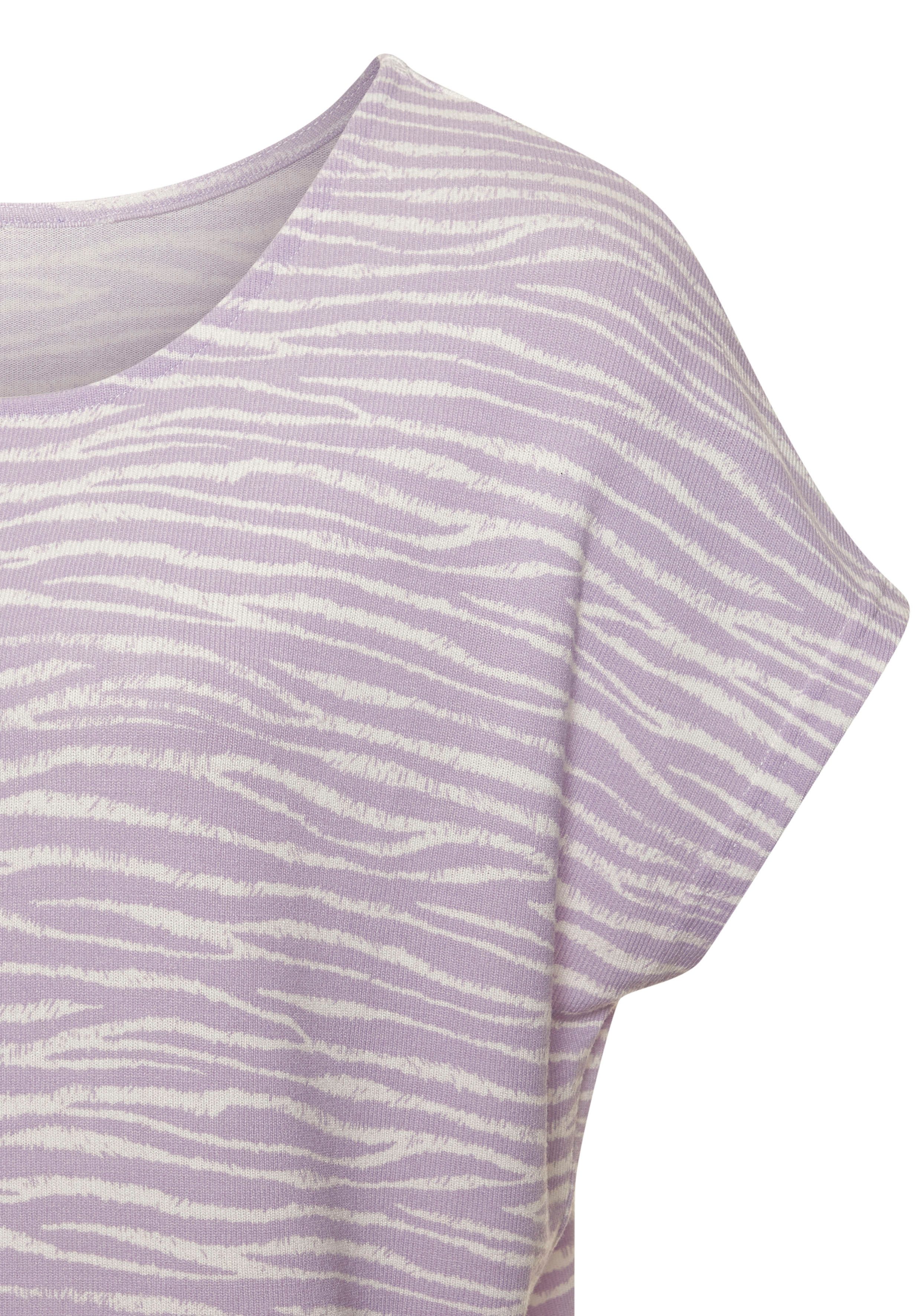 Lascana Shirt met korte mouwen Met modieus zebra-patroon