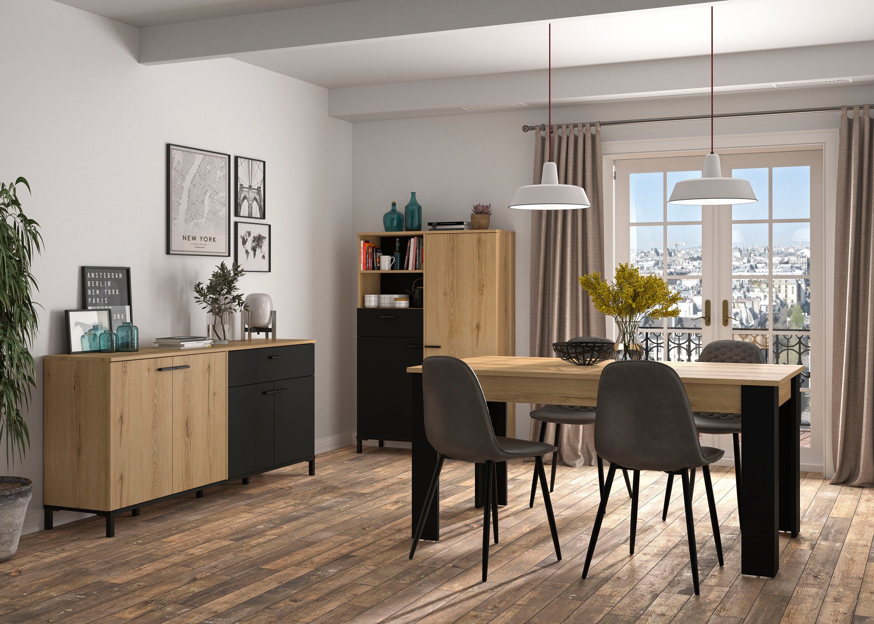 Gami Eettafel Trust met lade 160(200)cm