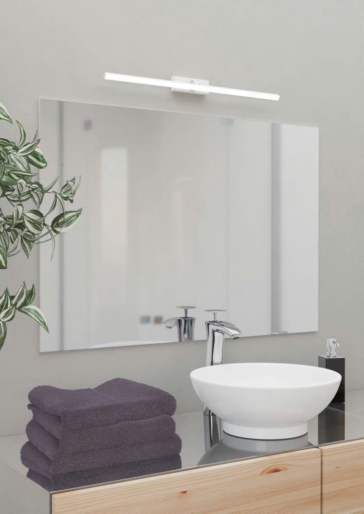 EGLO Spiegellamp VERDELLO Wandlamp van kunststof in wit en chroom, badkamer spiegel lamp, IP44 (1 stuk)
