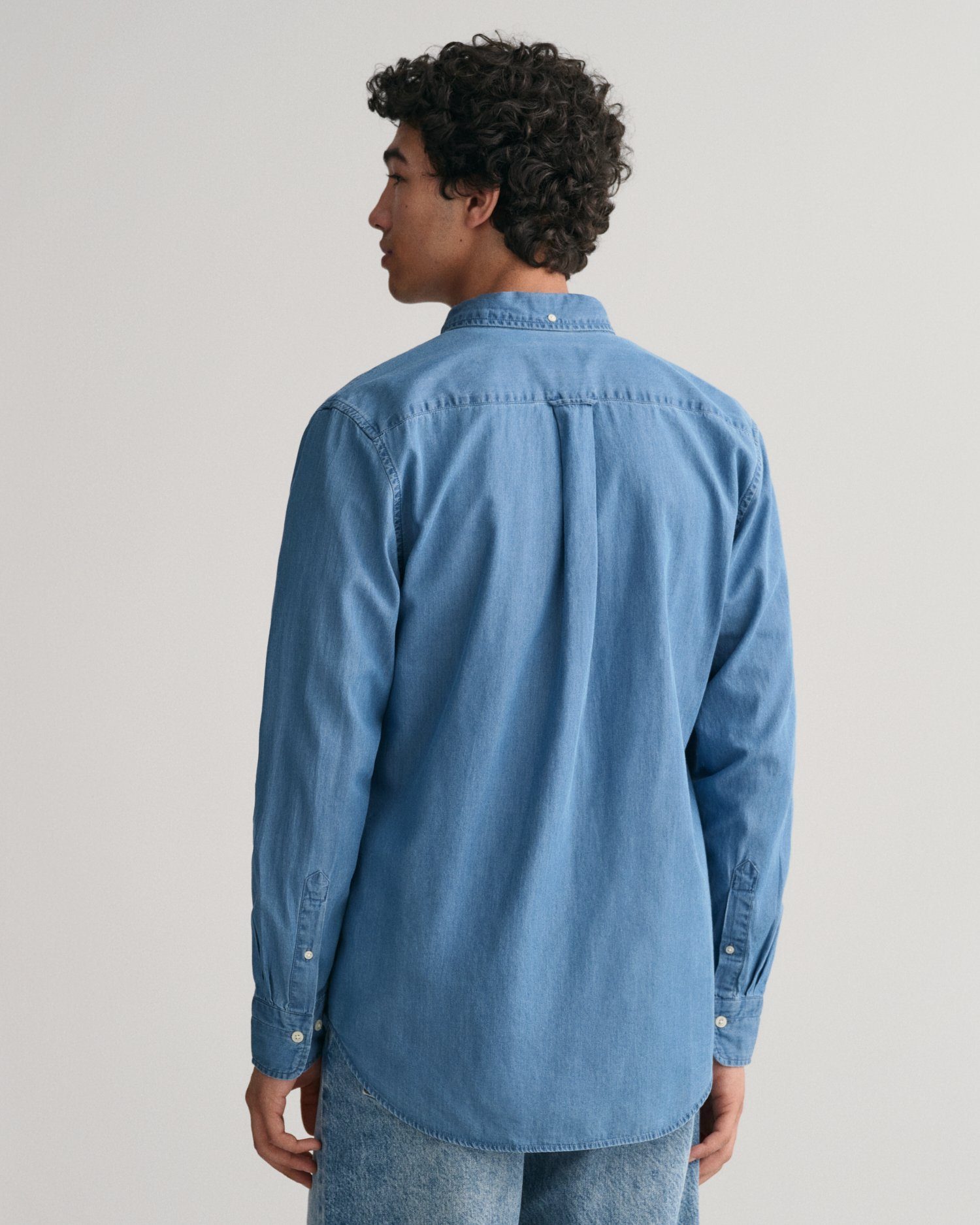 Gant Overhemd met lange mouwen Regular Fit Denim Overhemd Jeanshemd onderhoudsvriendelijk