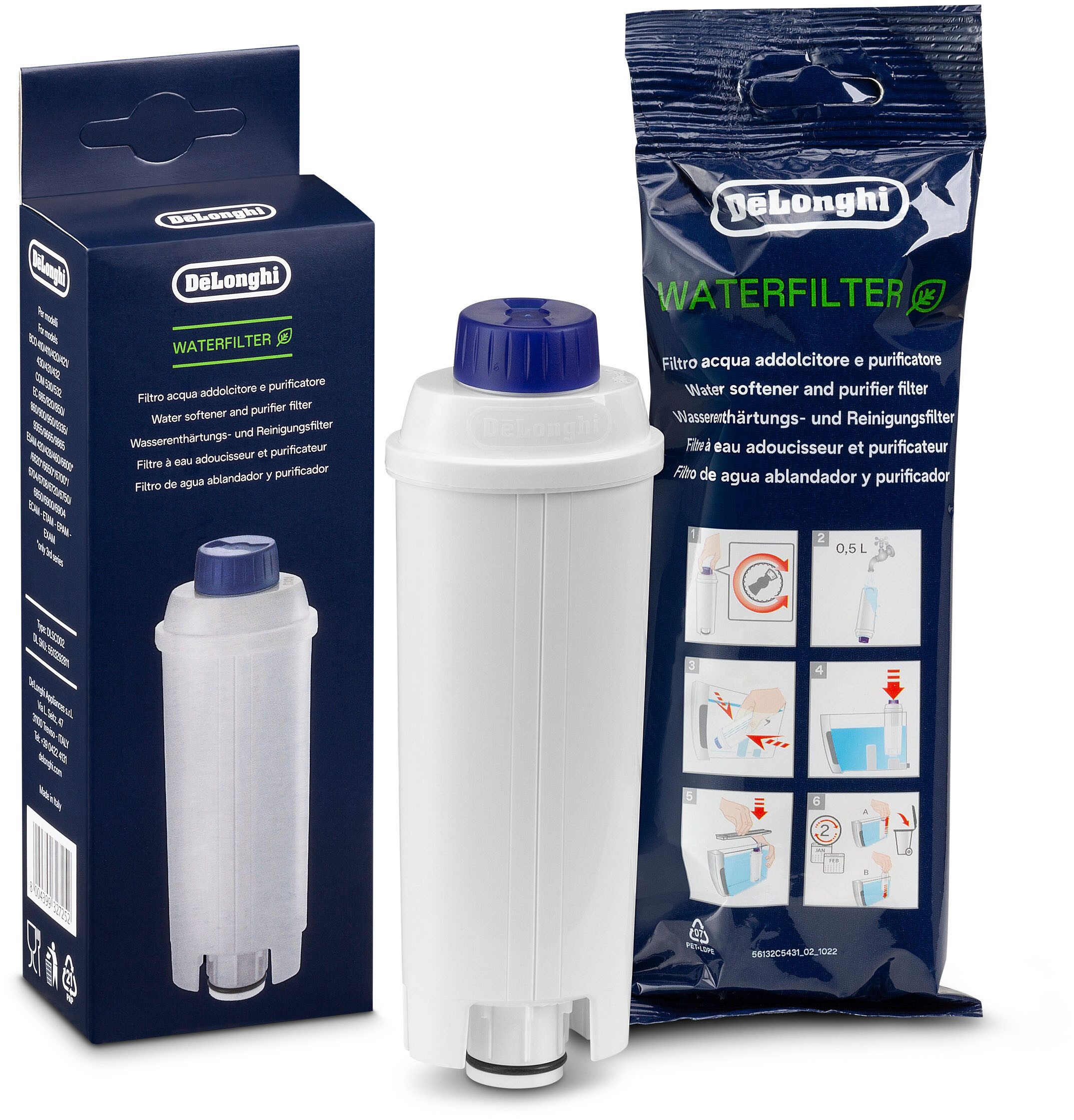 De'Longhi Waterfilter DLSC002, voor alle volautomatische koffiezetapparaten met waterfilter van de'longhi