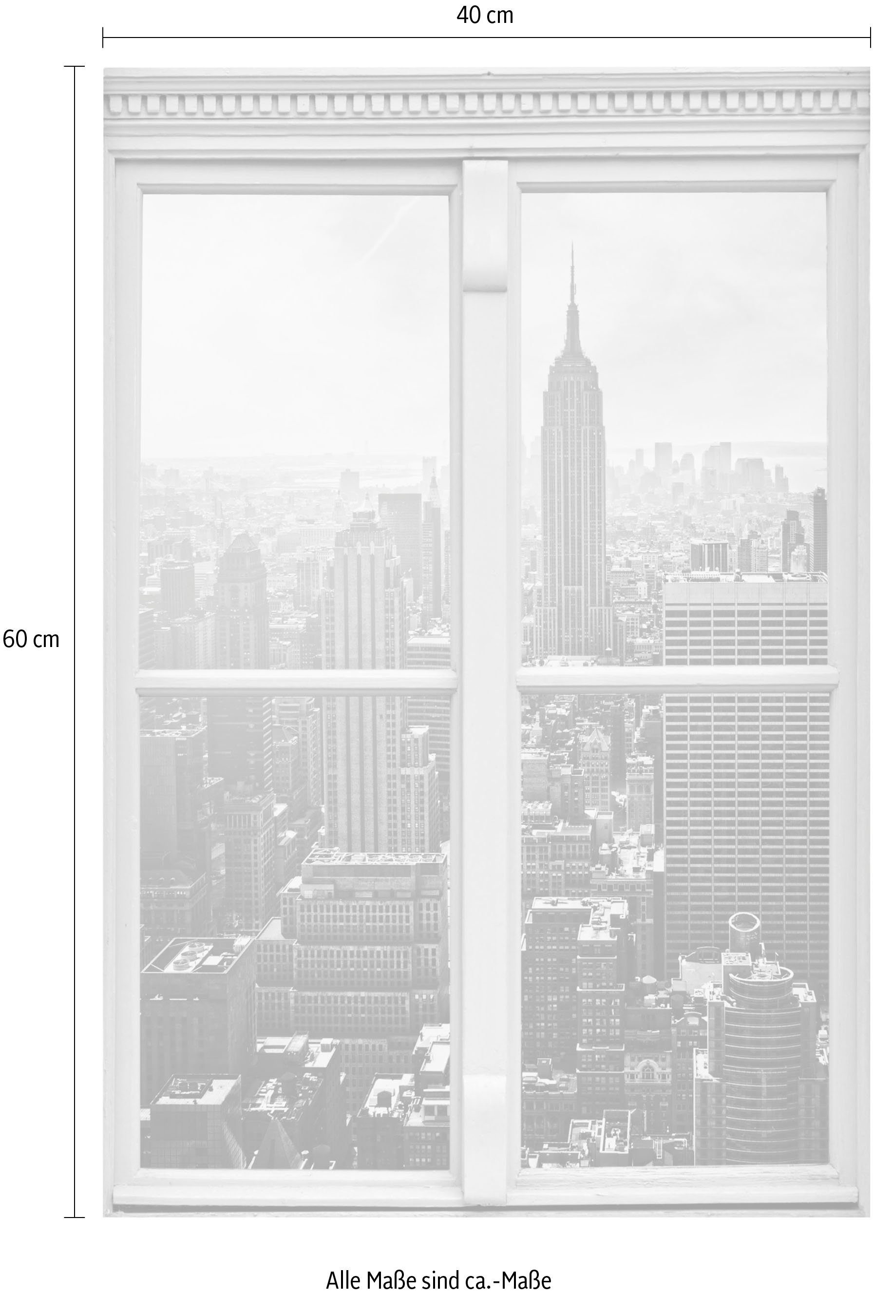 queence Wandfolie New York Muursticker, muurdecoratie, zelfklevend, 3D, raam