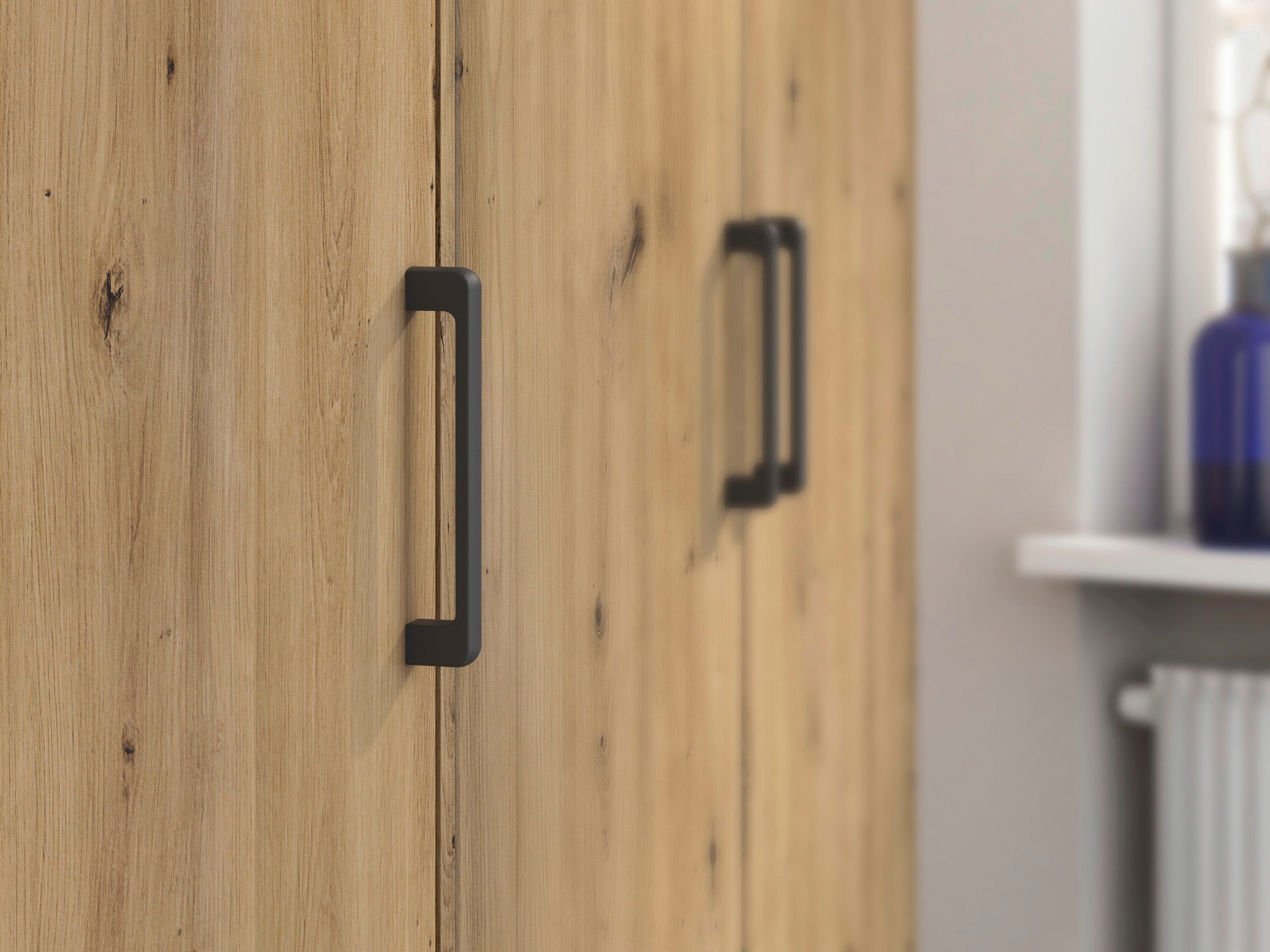rauch Draaideurkast Kledingkast kast garderobe linnenkast VOYAGER moderne grepen in grijs metallic met buitenlades made in germany