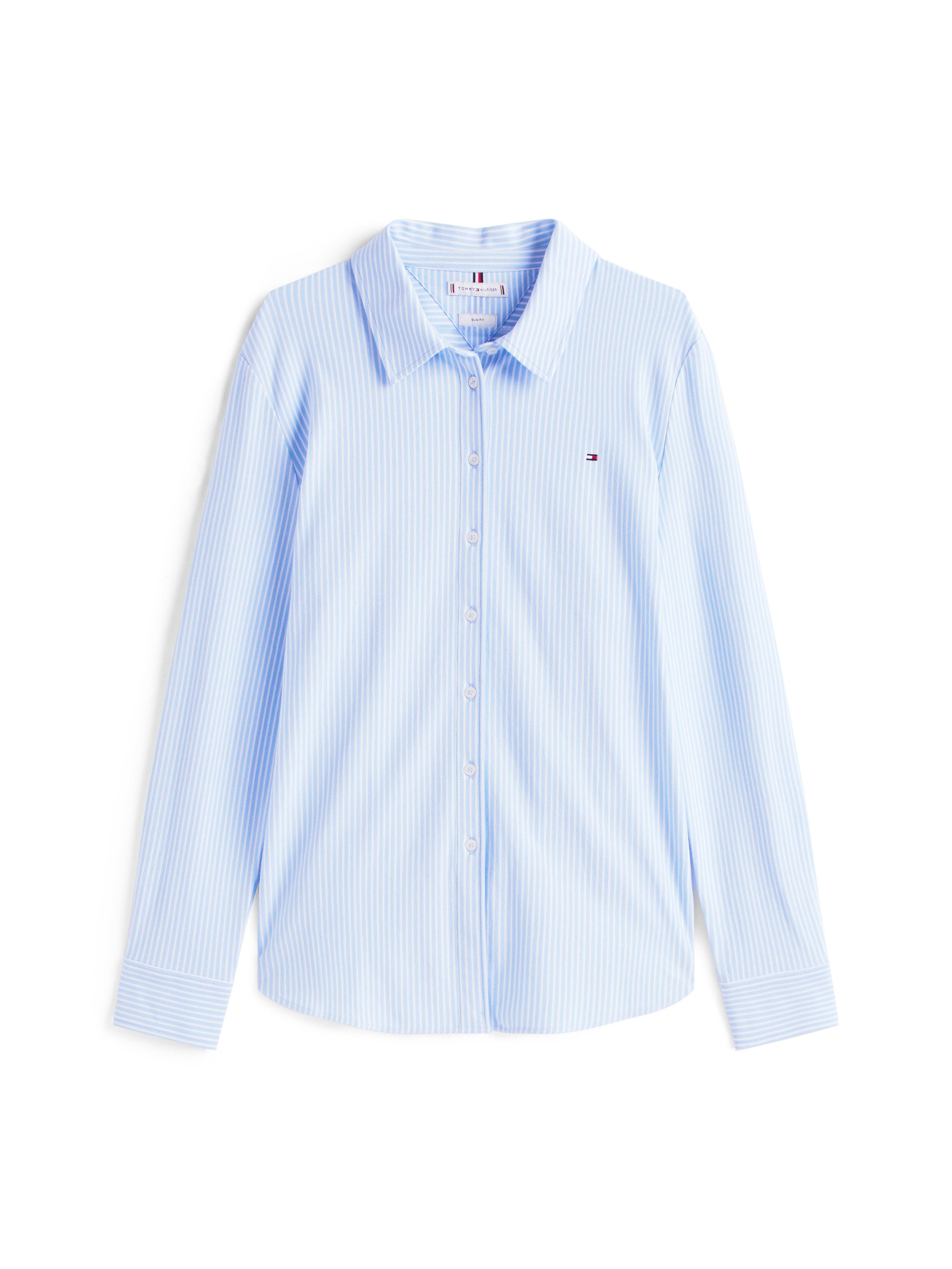 Tommy Hilfiger Curve Blouse met lange mouwen CRV 1985 SLIM PIQU